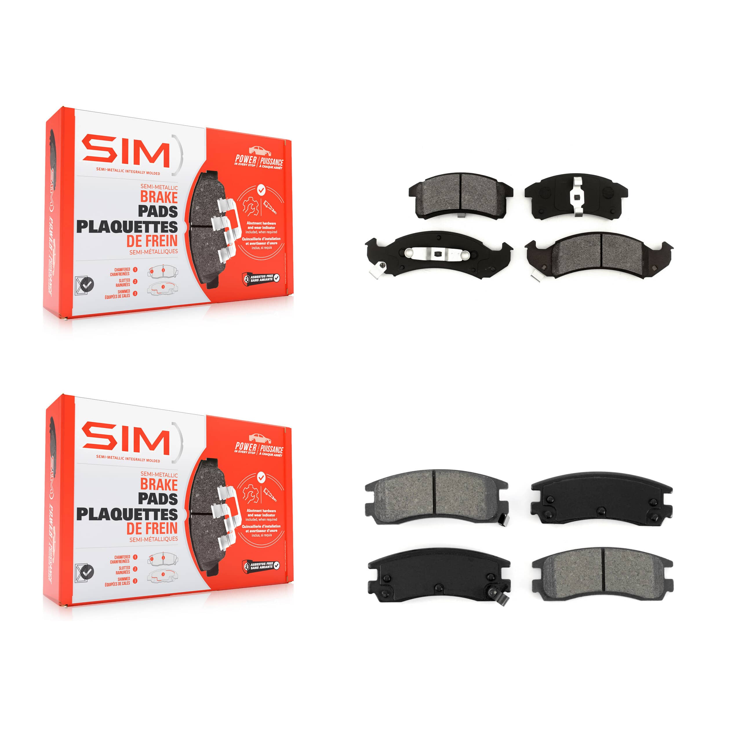 SIM - KSM-100278 - Front and Rear Disc Brake Pad Kits