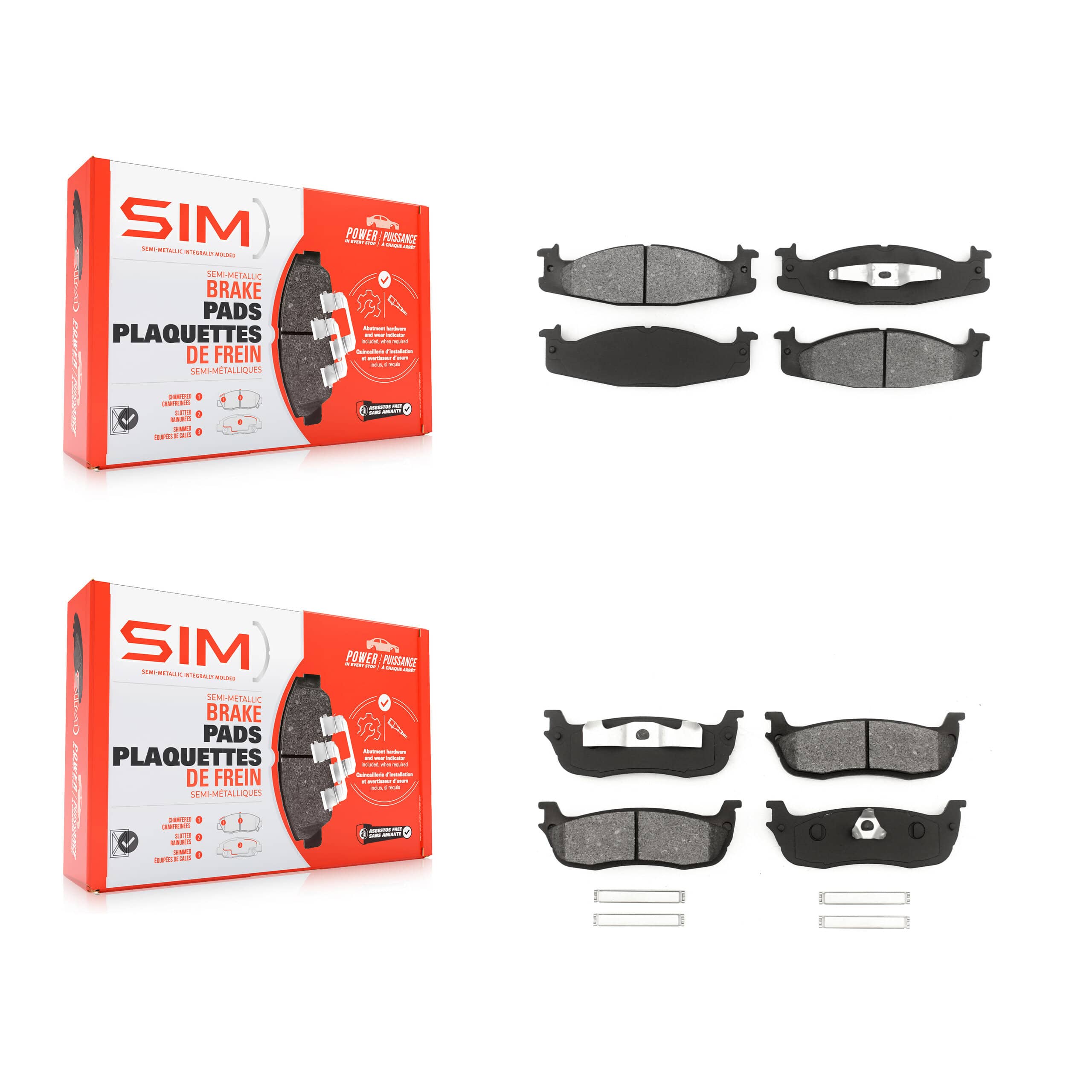 SIM - KSM-100279 - Front and Rear Disc Brake Pad Kits