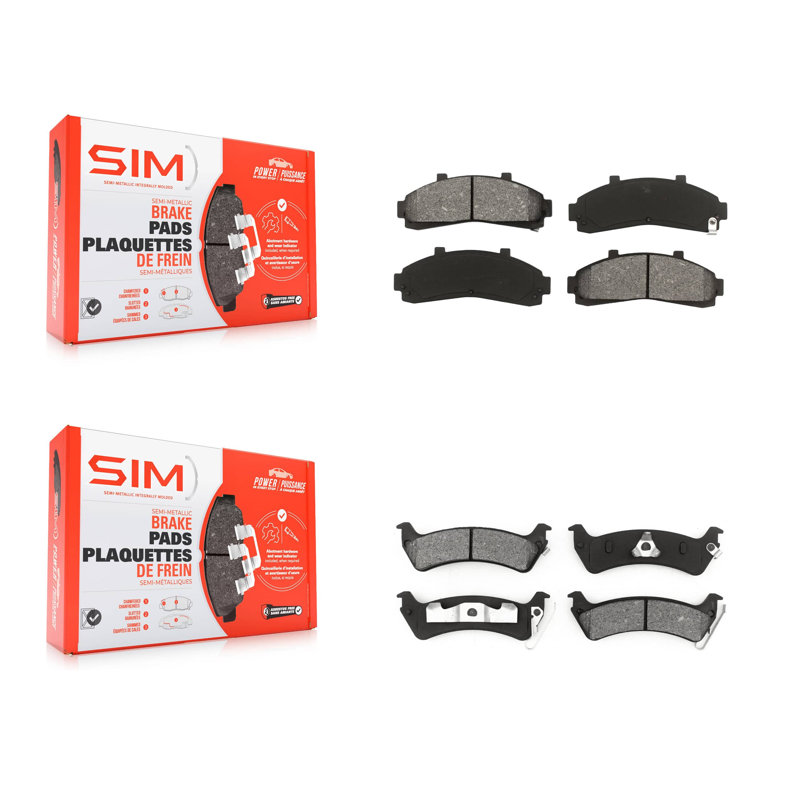 SIM - KSM-100285 - Front and Rear Disc Brake Pad Kits