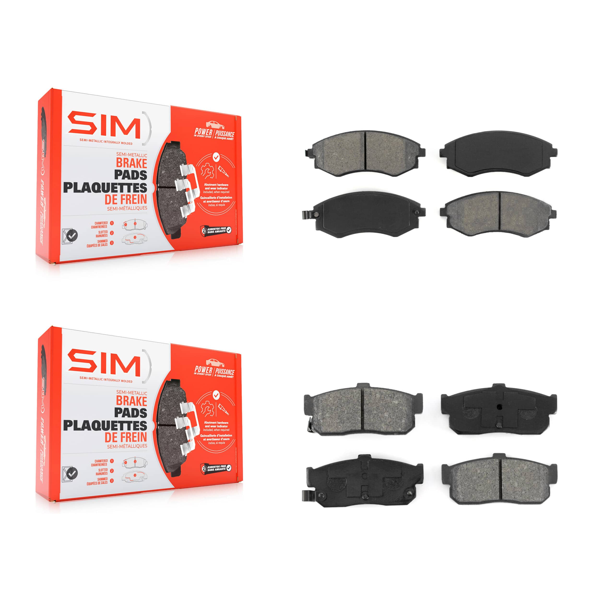 SIM - KSM-100303 - Front and Rear Disc Brake Pad Kits