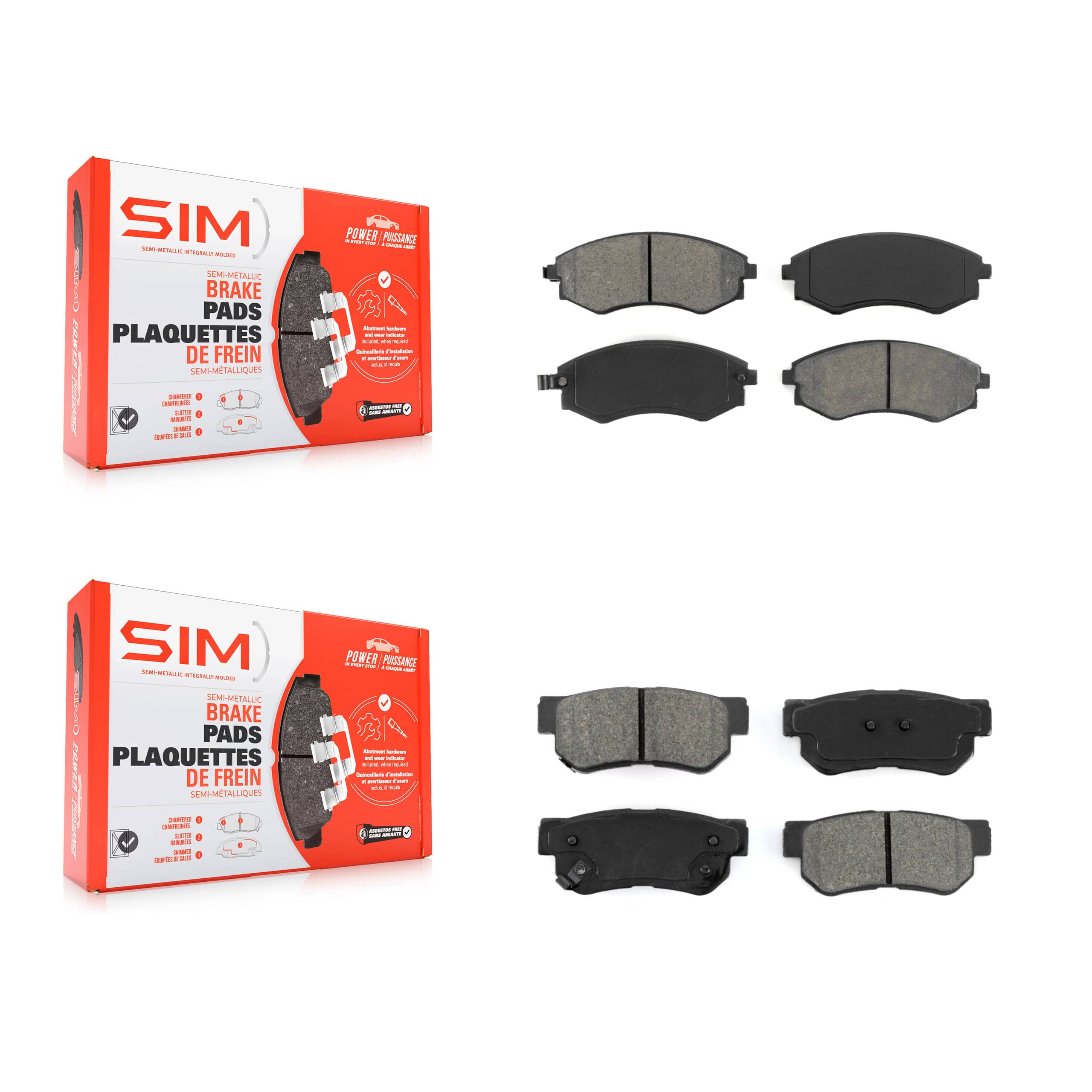 SIM - KSM-100304 - Front and Rear Disc Brake Pad Kits