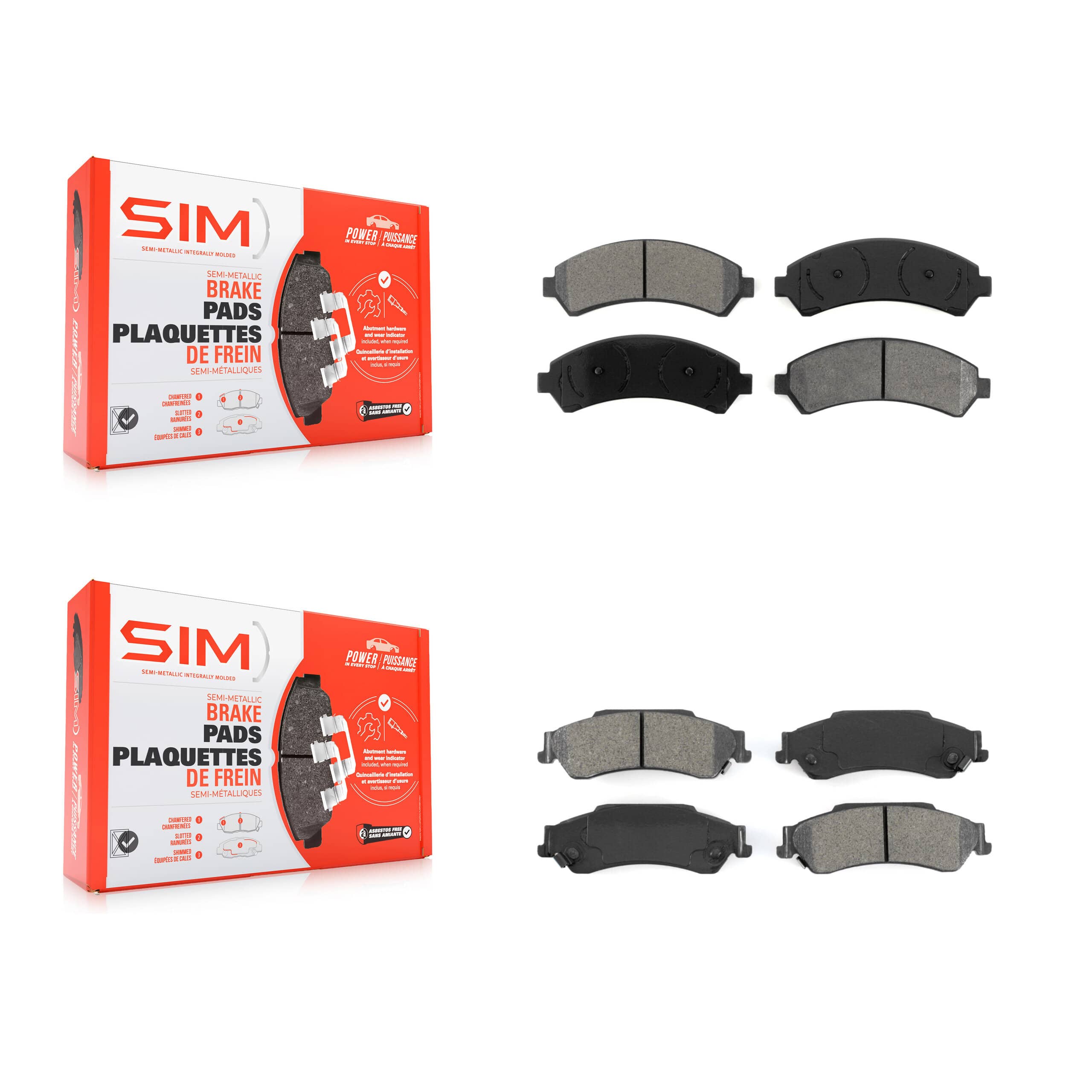 SIM - KSM-100314 - Front and Rear Disc Brake Pad Kits