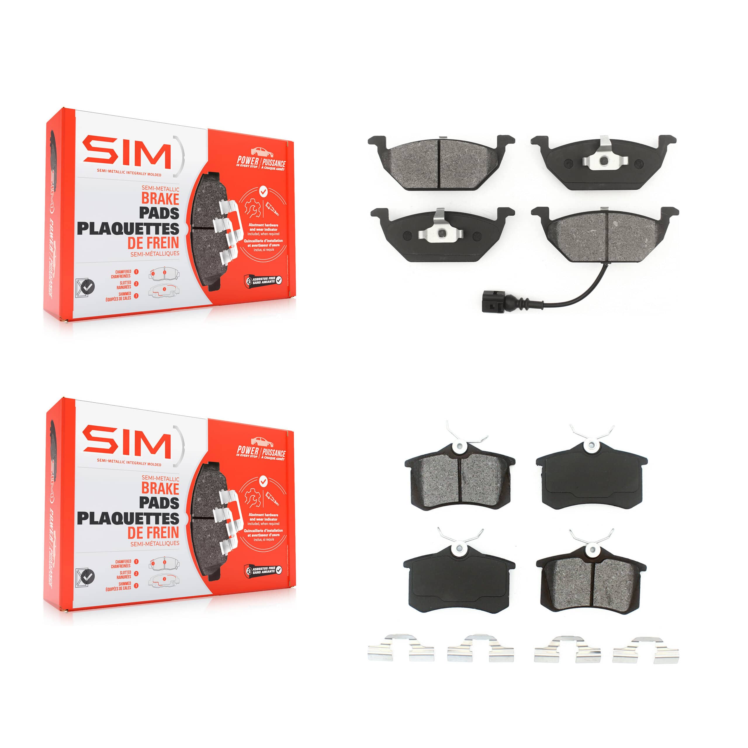 SIM - KSM-100320 - Front and Rear Disc Brake Pad Kits