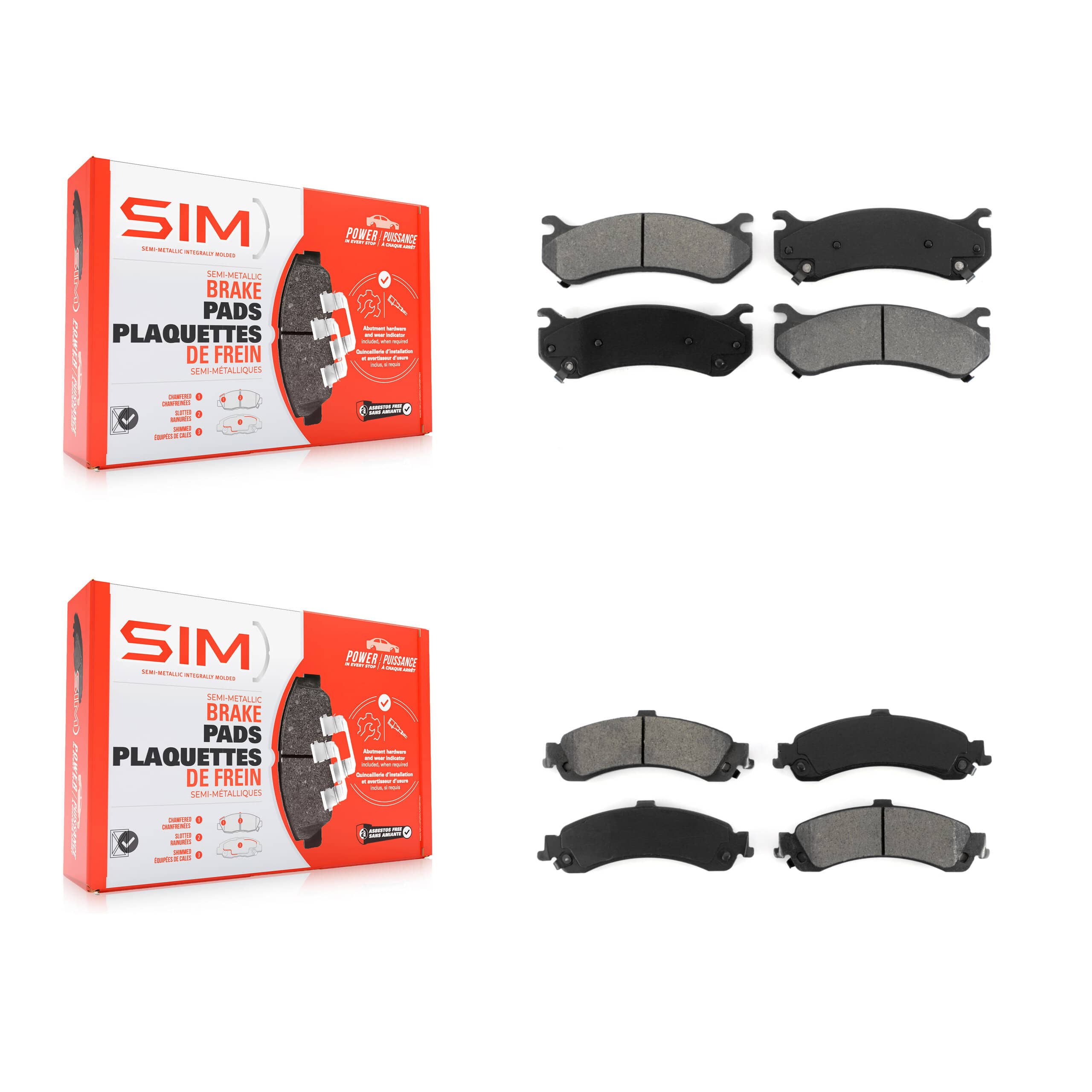 SIM - KSM-100331 - Front and Rear Disc Brake Pad Kits