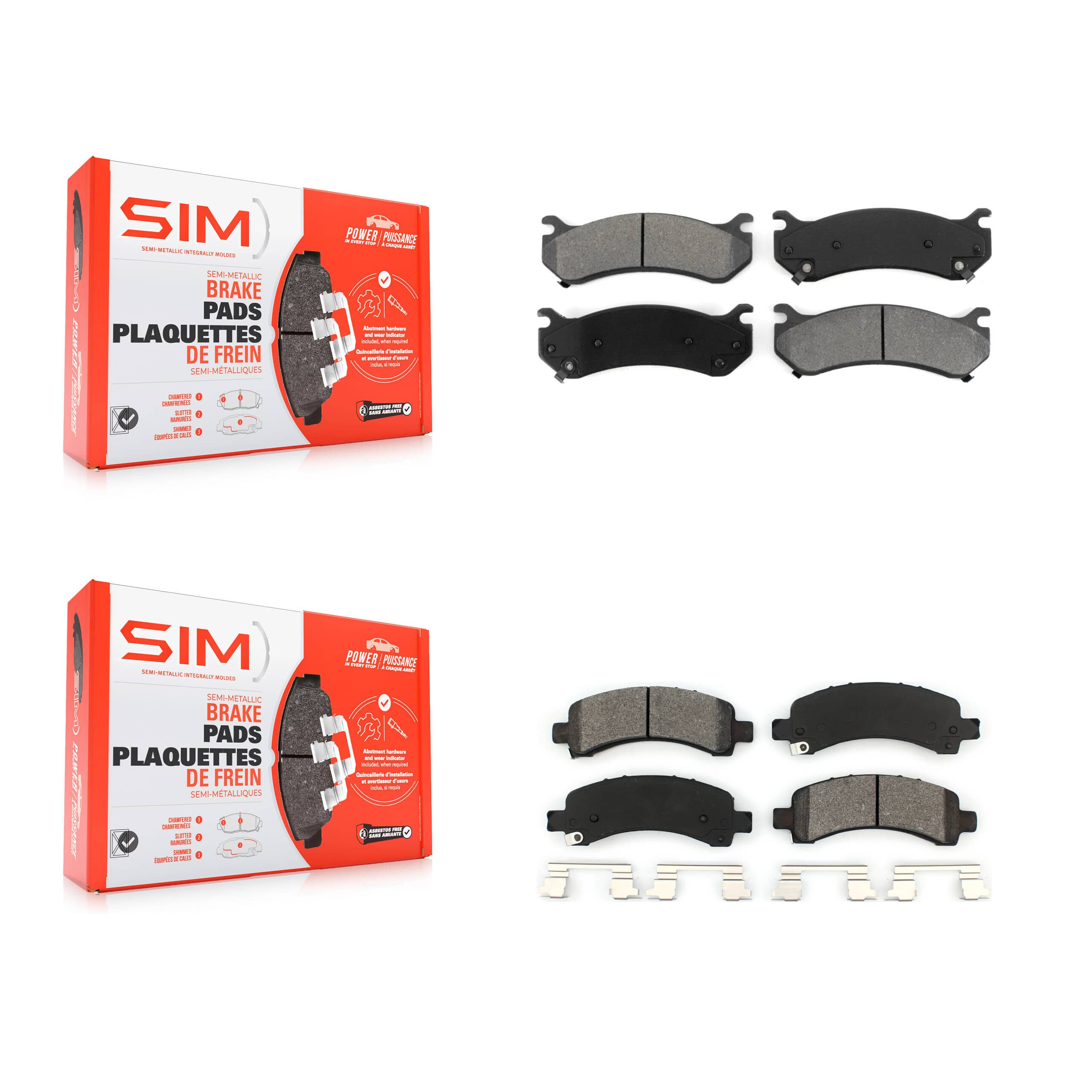 SIM - KSM-100332 - Front and Rear Disc Brake Pad Kits