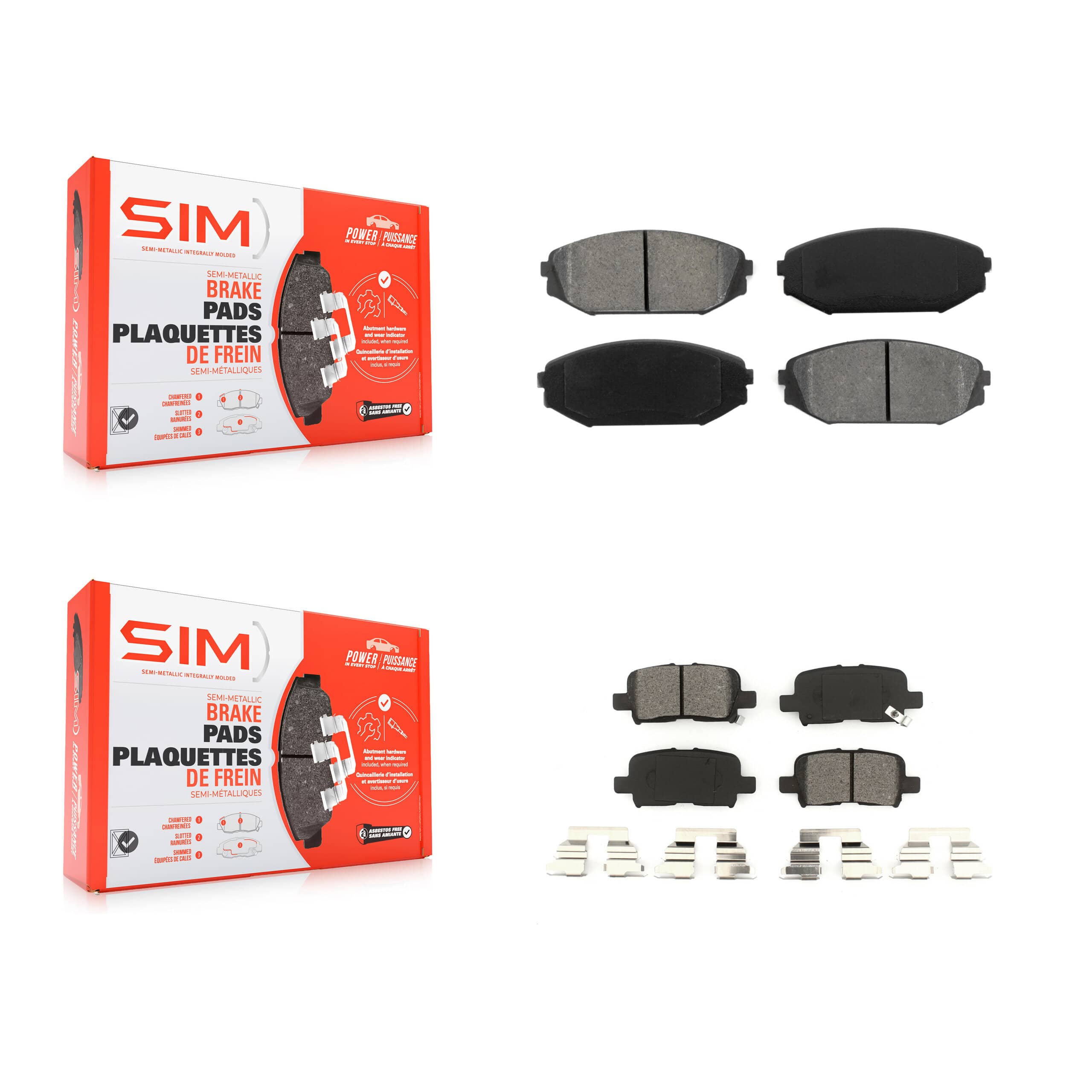 SIM - KSM-100337 - Front and Rear Disc Brake Pad Kits
