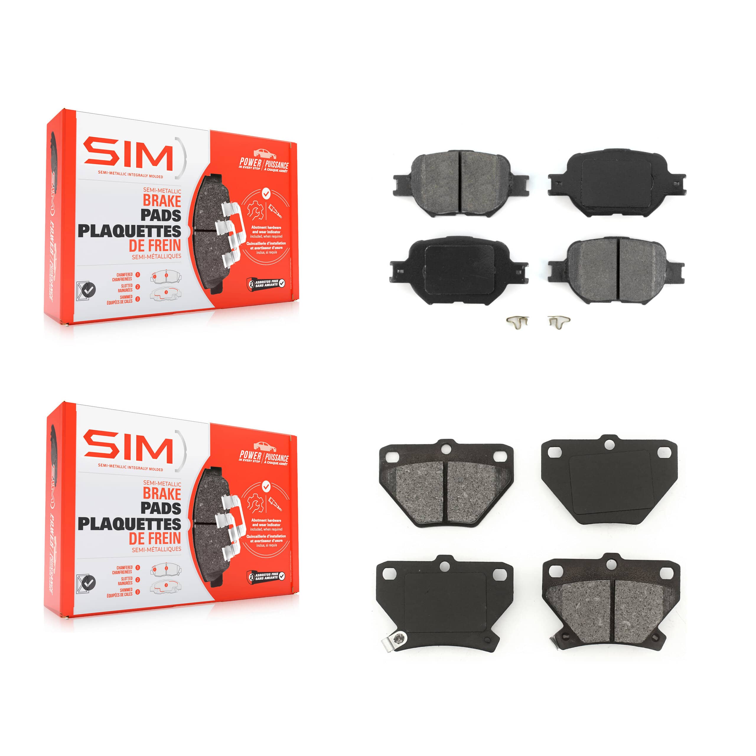 SIM - KSM-100347 - Front and Rear Disc Brake Pad Kits