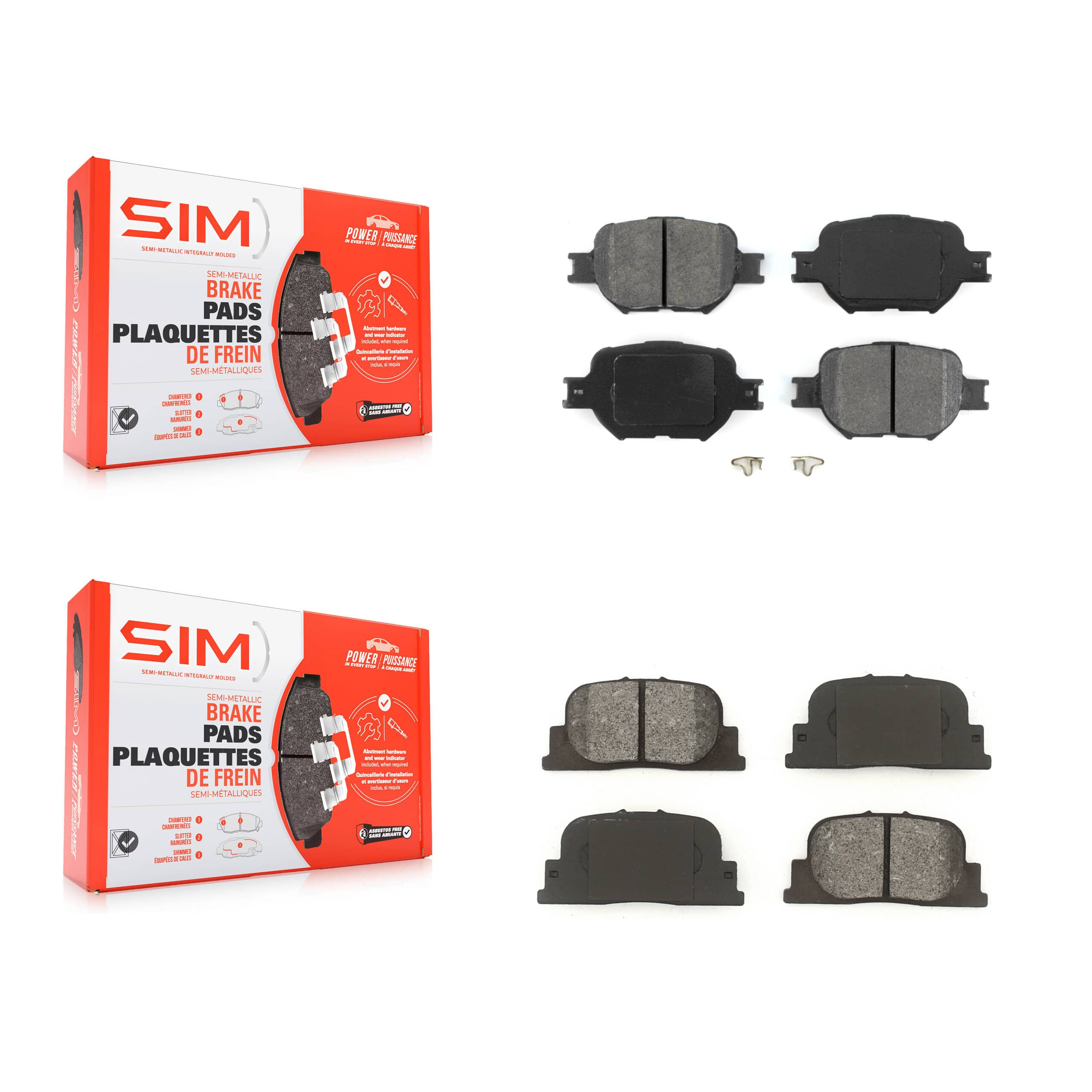 SIM - KSM-100348 - Front and Rear Disc Brake Pad Kits