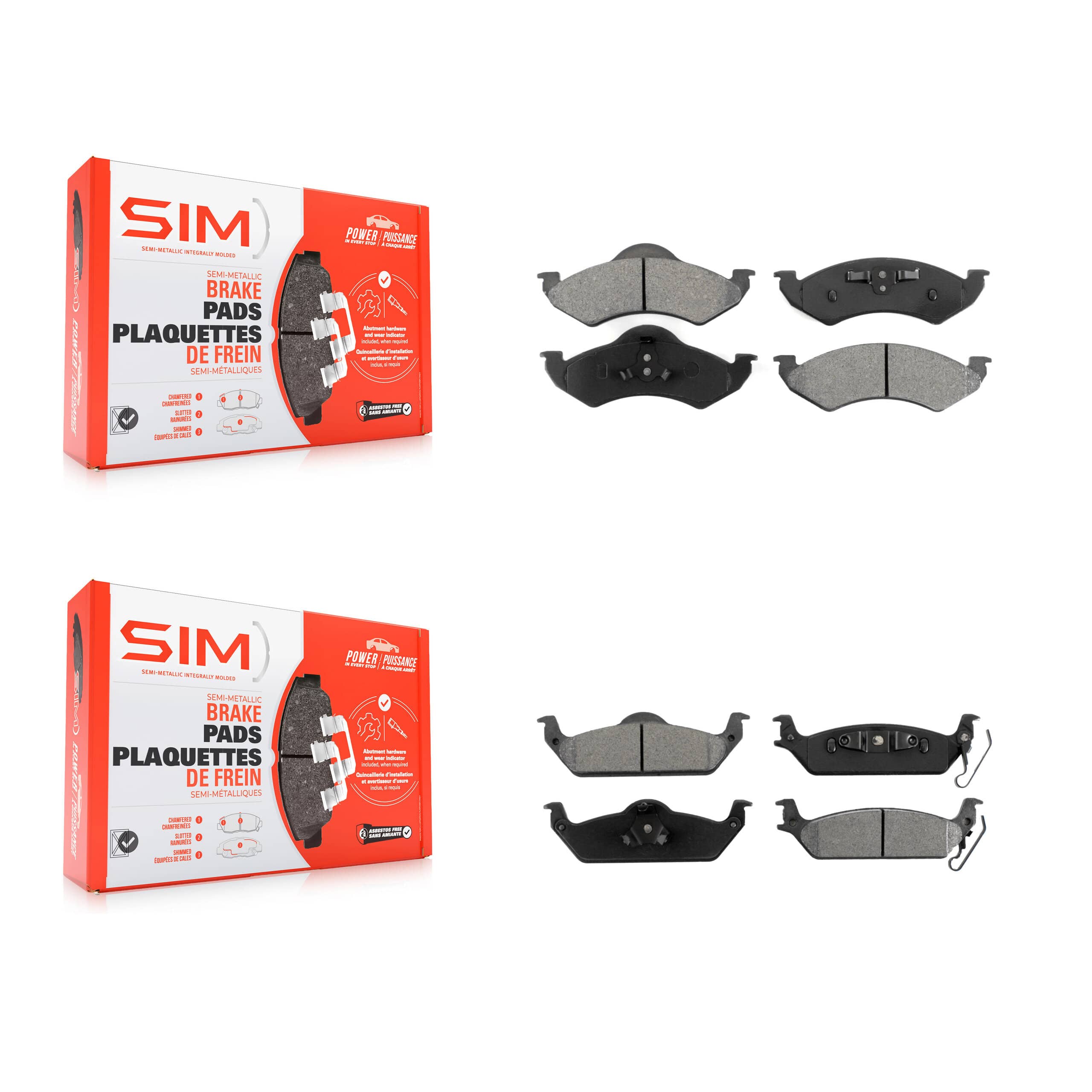 SIM - KSM-100352 - Front and Rear Disc Brake Pad Kits