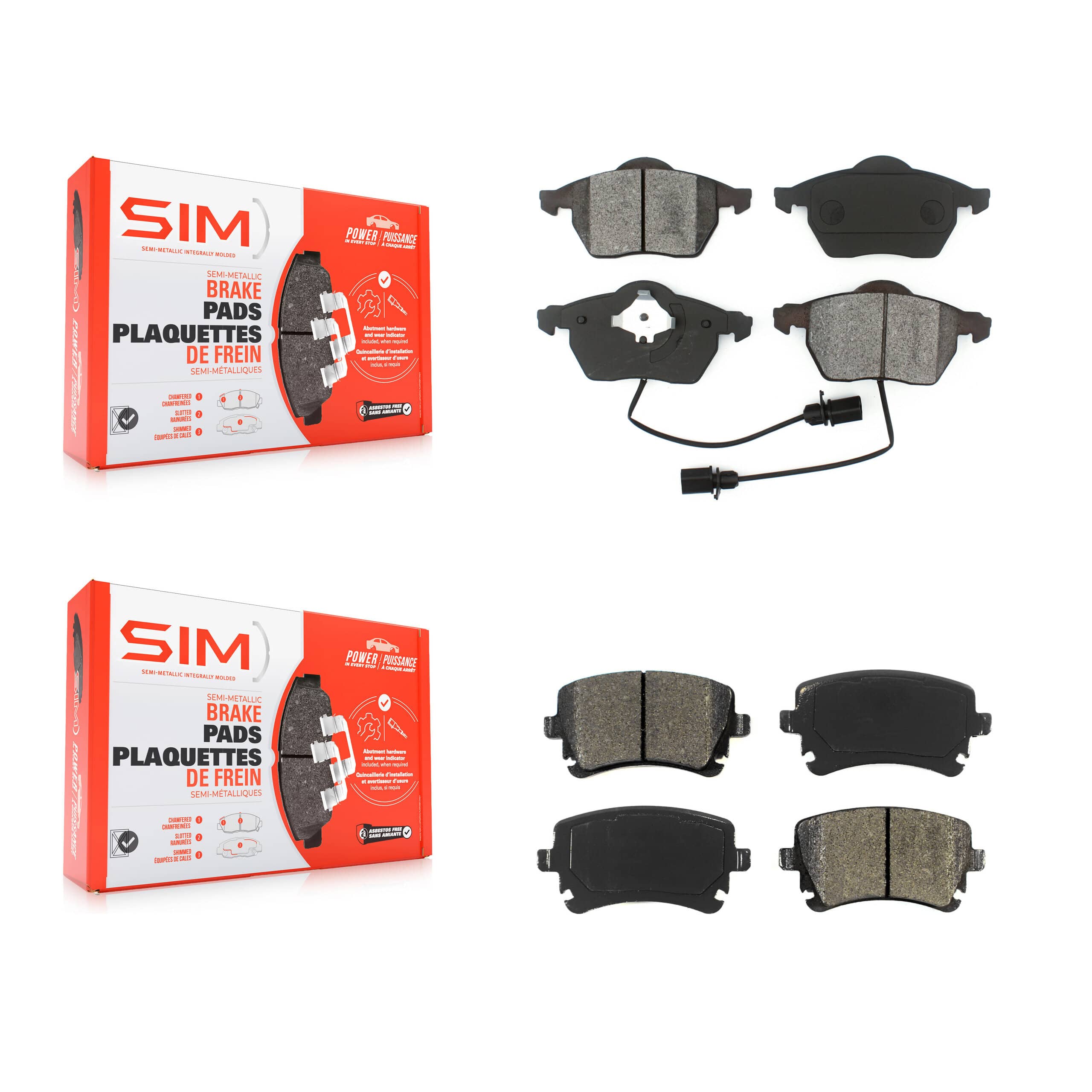 SIM - KSM-100361 - Front and Rear Disc Brake Pad Kits