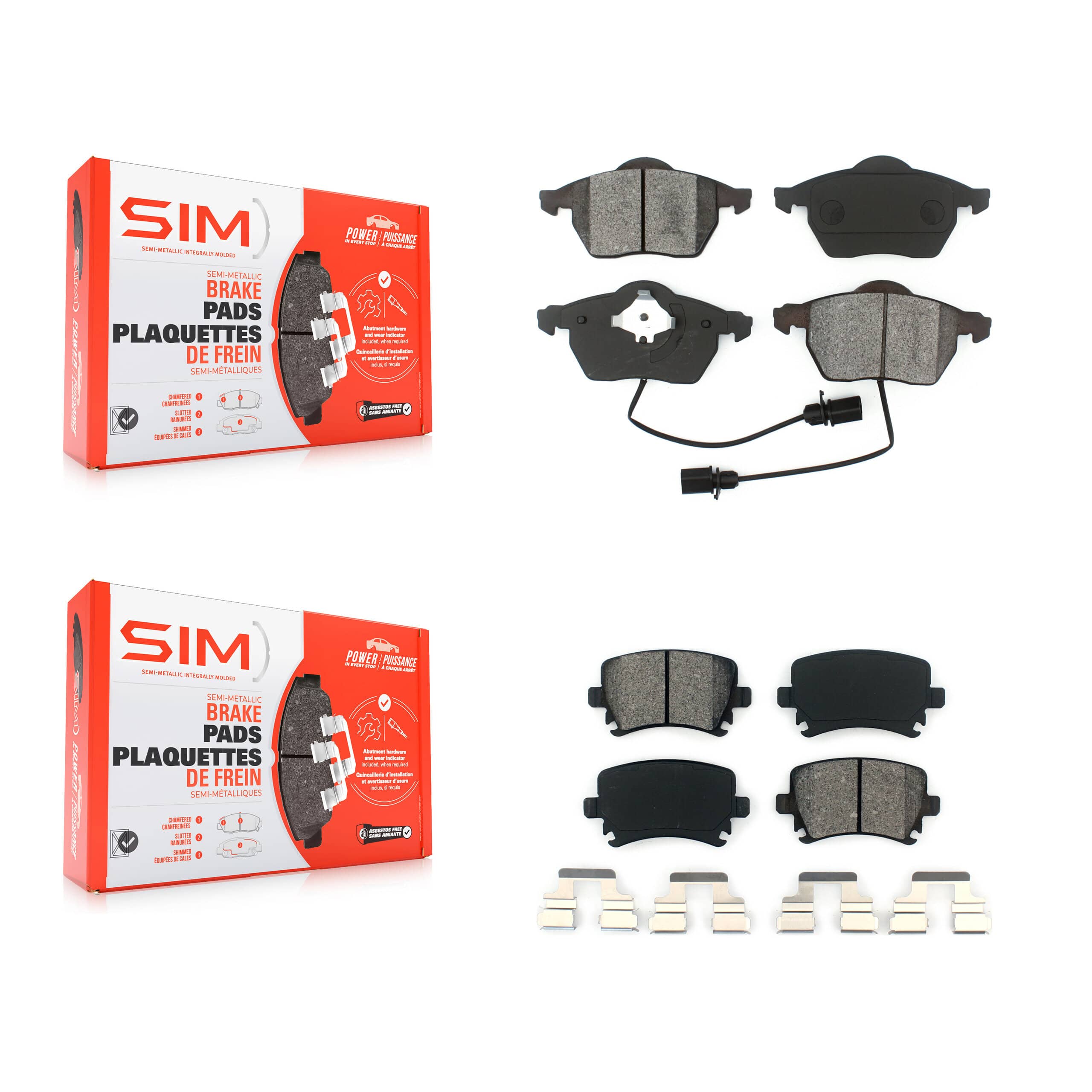 SIM - KSM-100362 - Front and Rear Disc Brake Pad Kits