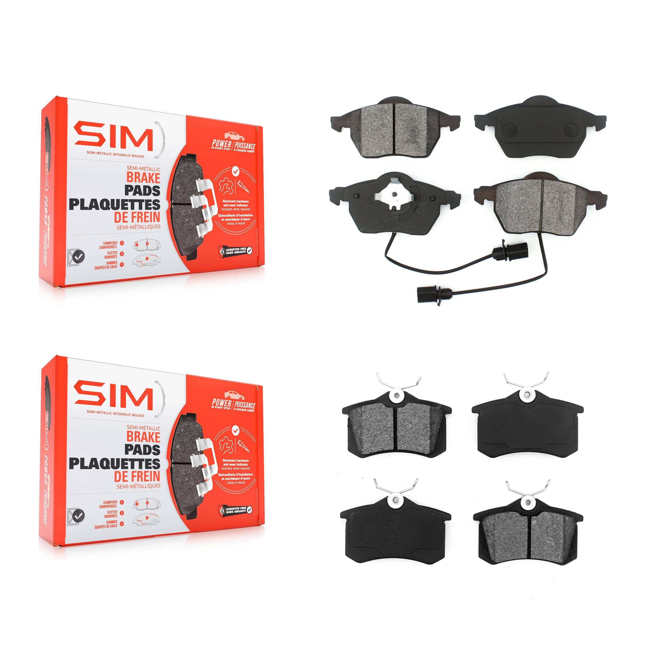 SIM - KSM-100365 - Front and Rear Disc Brake Pad Kits