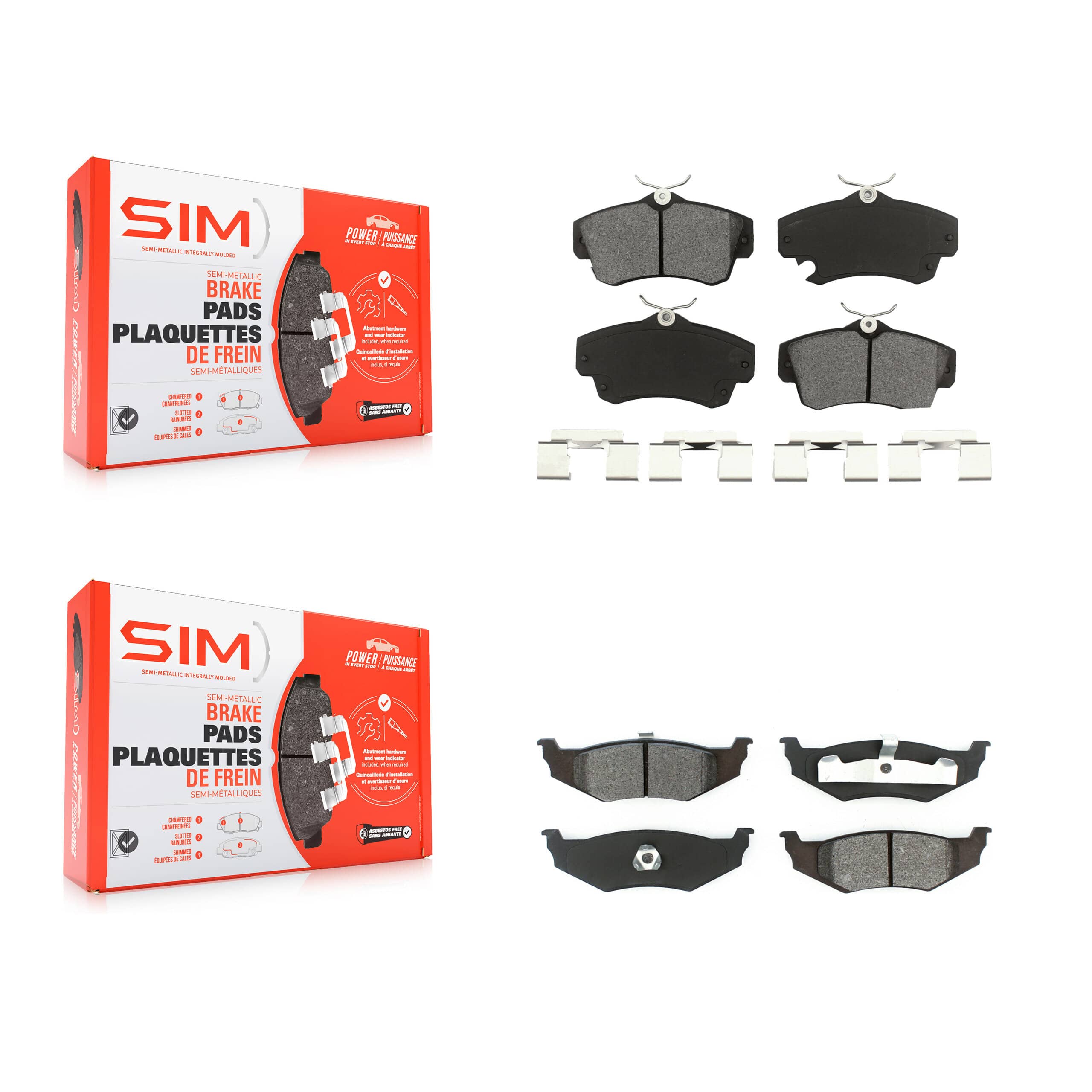 SIM - KSM-100366 - Front and Rear Disc Brake Pad Kits