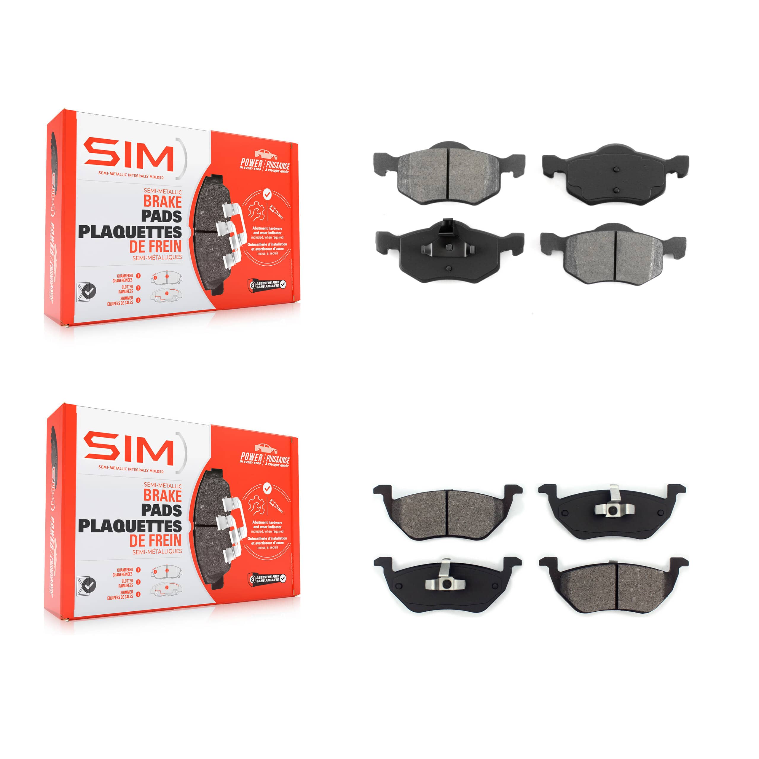 SIM - KSM-100367 - Front and Rear Disc Brake Pad Kits