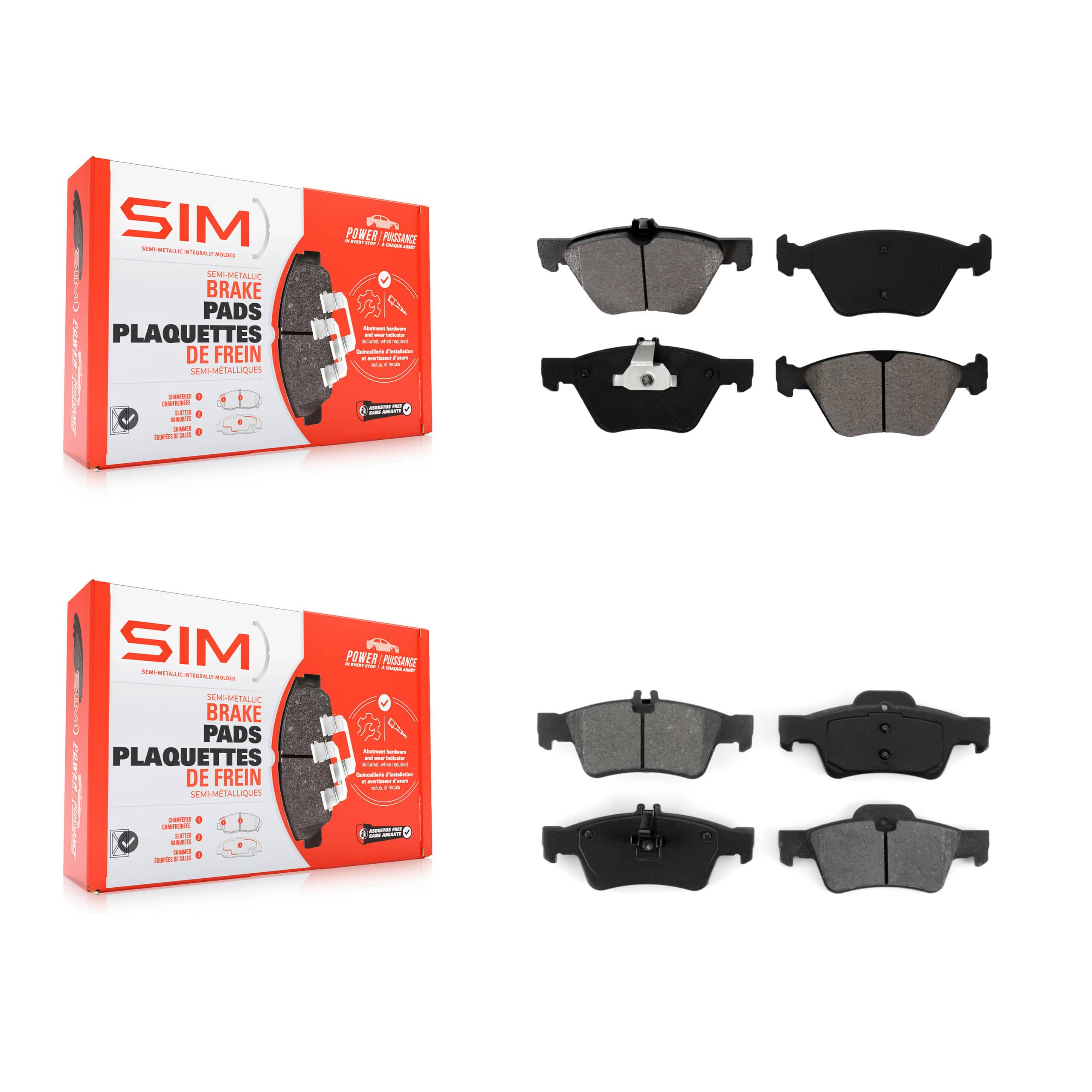SIM - KSM-100372 - Front and Rear Disc Brake Pad Kits