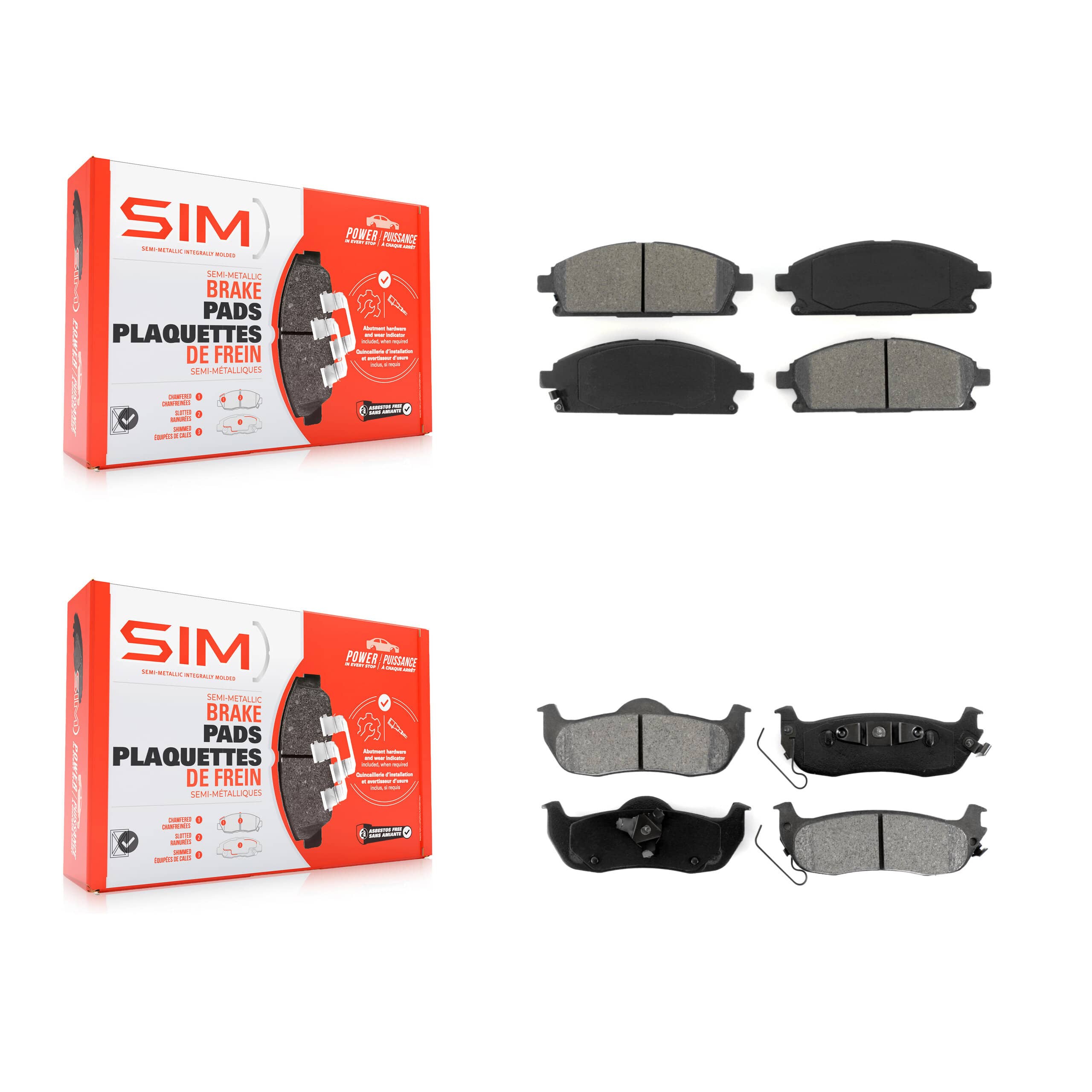 SIM - KSM-100373 - Front and Rear Disc Brake Pad Kits