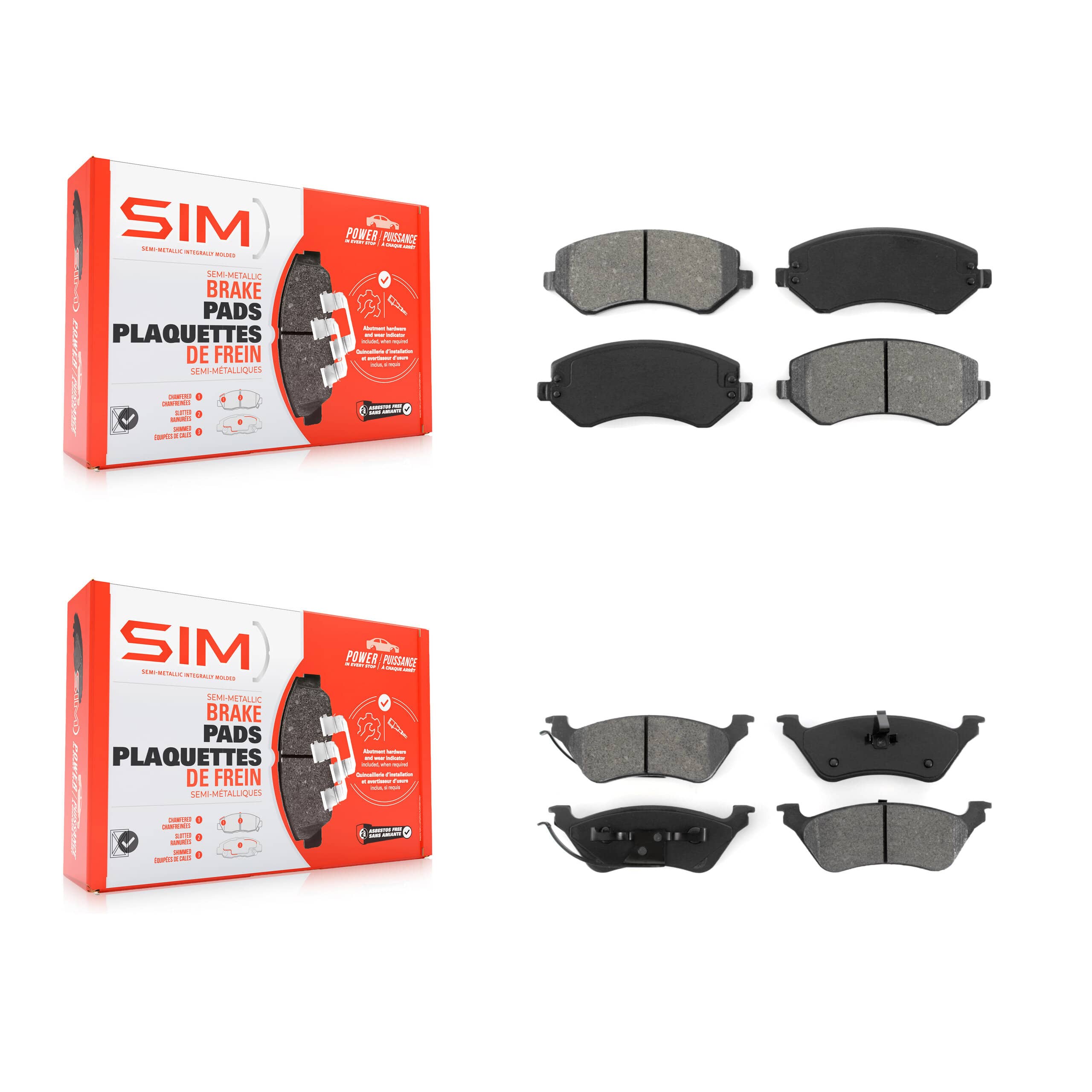 SIM - KSM-100376 - Front and Rear Disc Brake Pad Kits