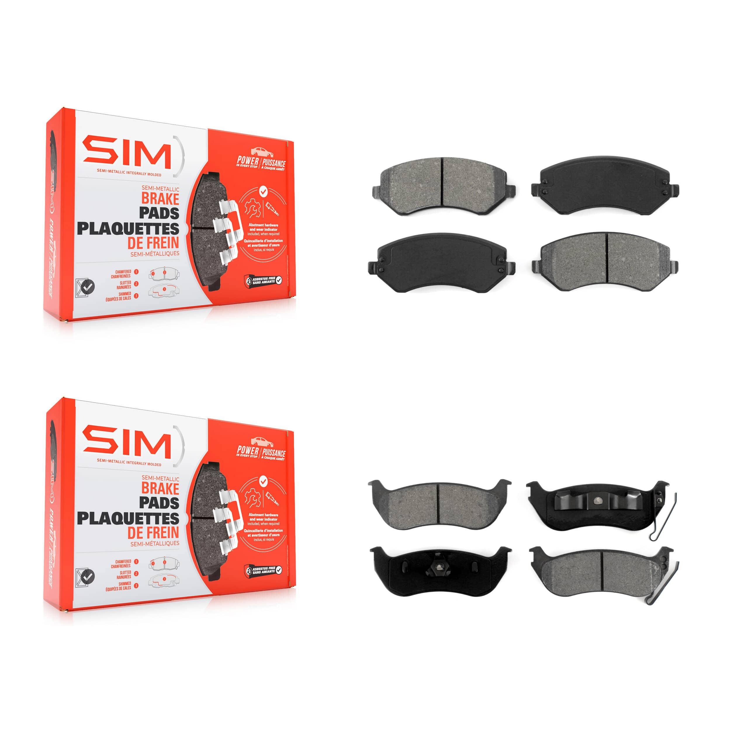 SIM - KSM-100377 - Front and Rear Disc Brake Pad Kits