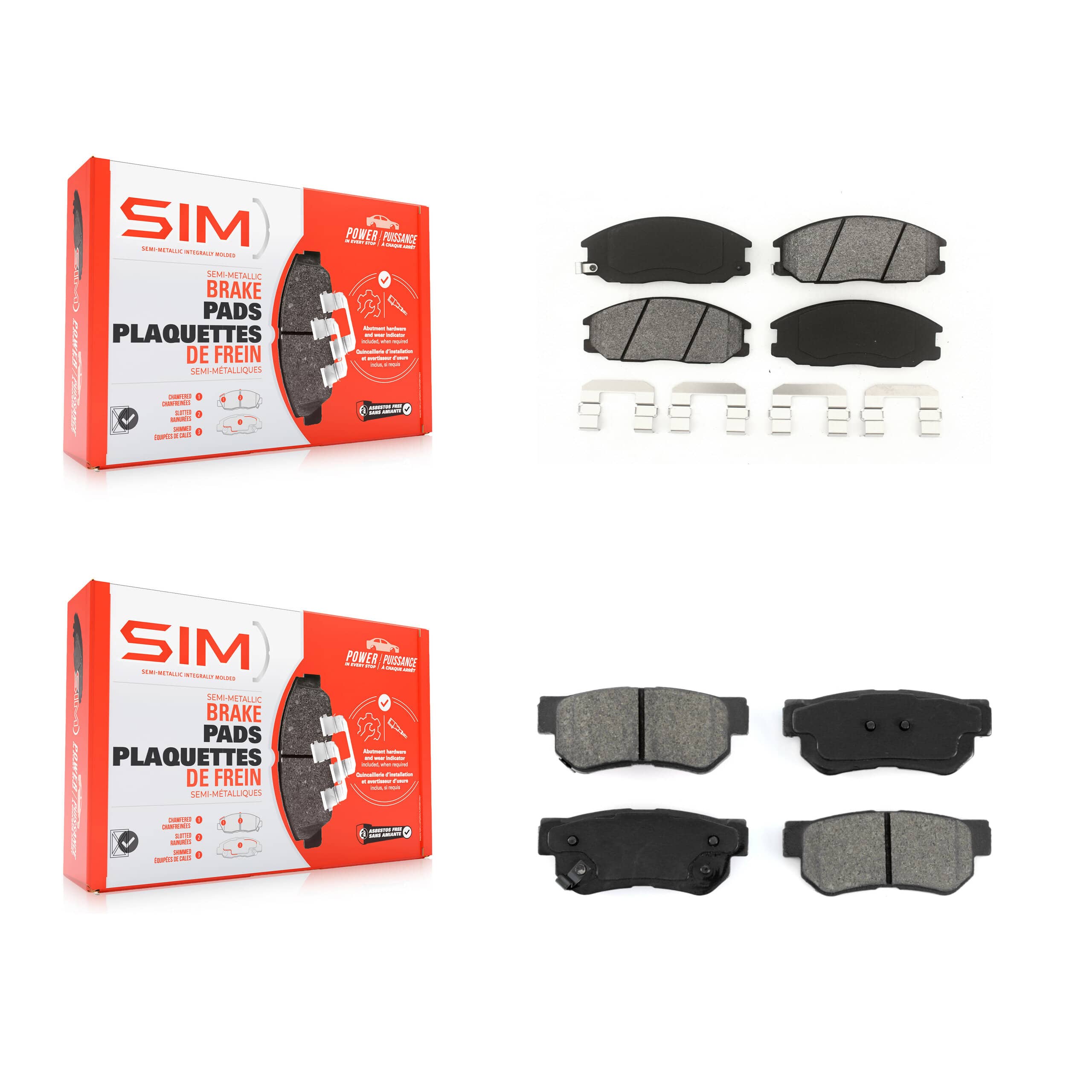 SIM - KSM-100379 - Front and Rear Disc Brake Pad Kits