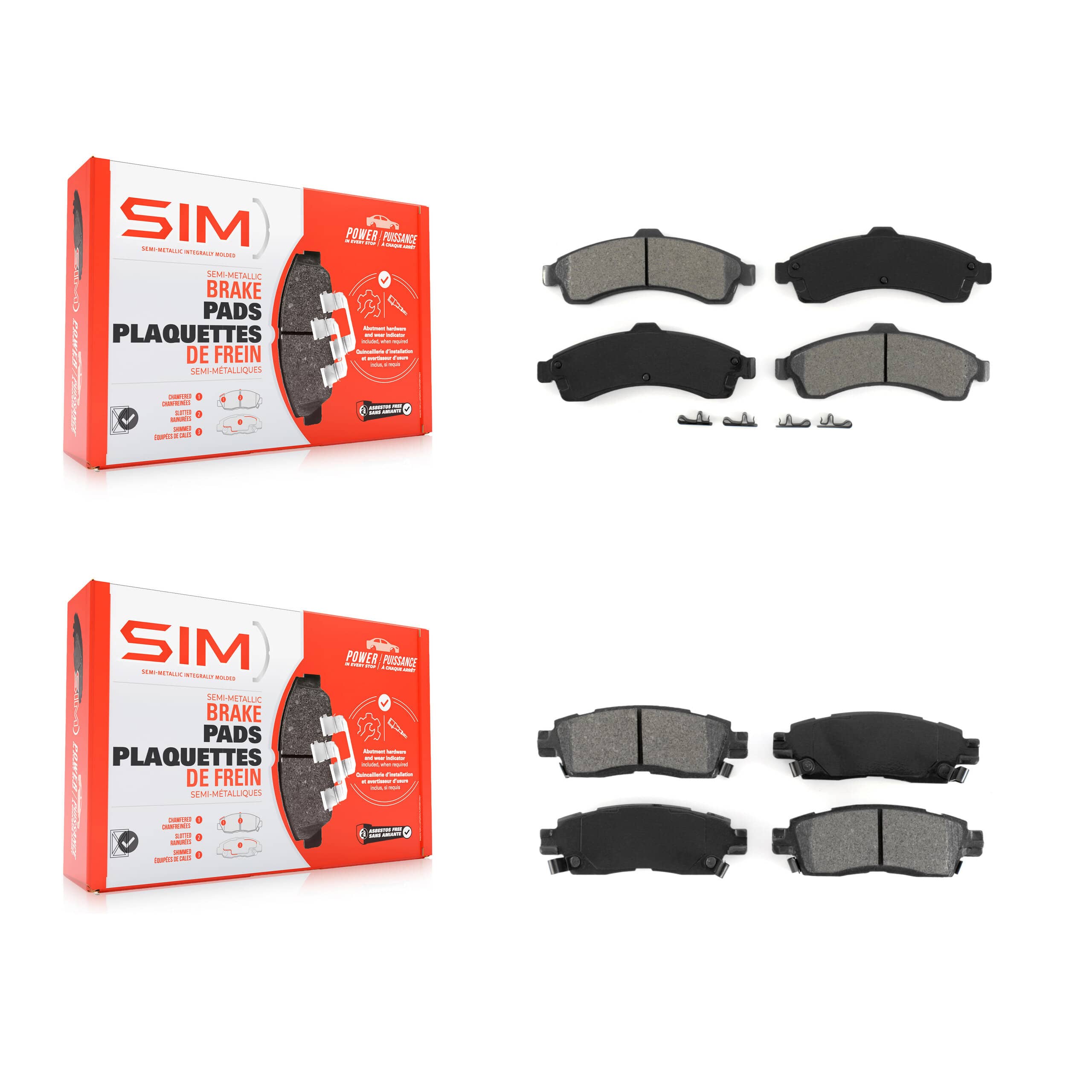 SIM - KSM-100389 - Front and Rear Disc Brake Pad Kits