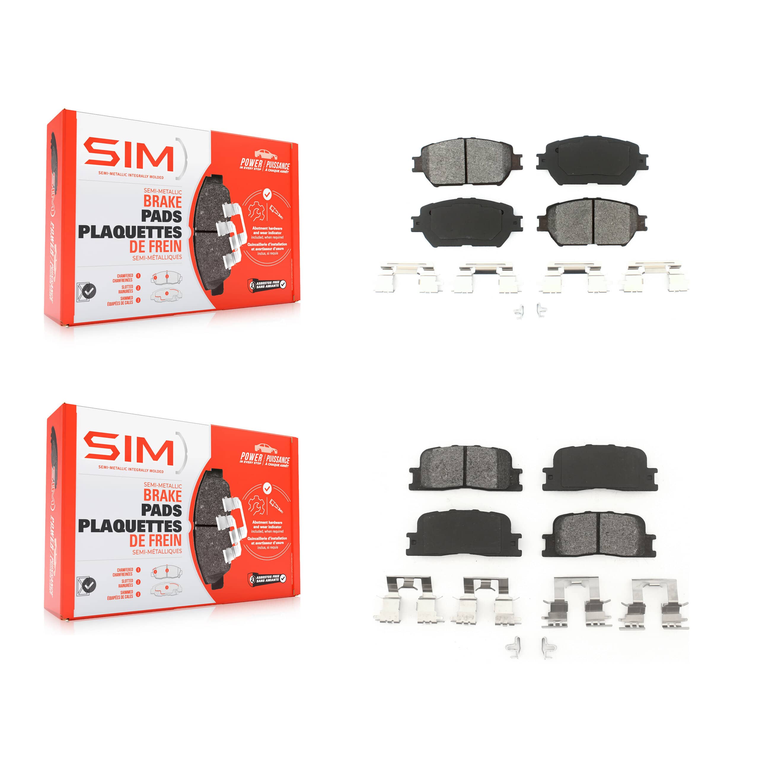 SIM - KSM-100403 - Front and Rear Disc Brake Pad Kits