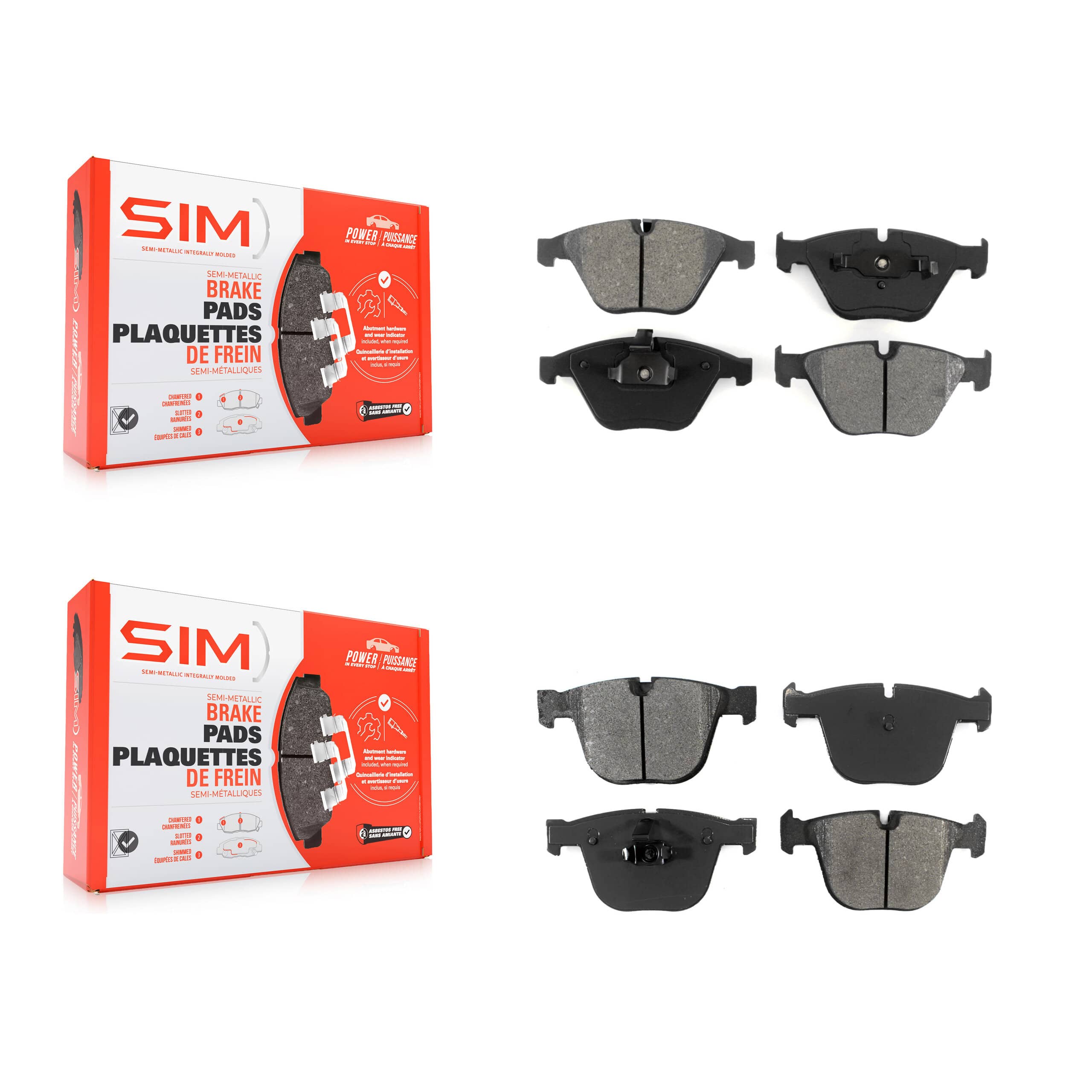 SIM - KSM-100417 - Front and Rear Disc Brake Pad Kits