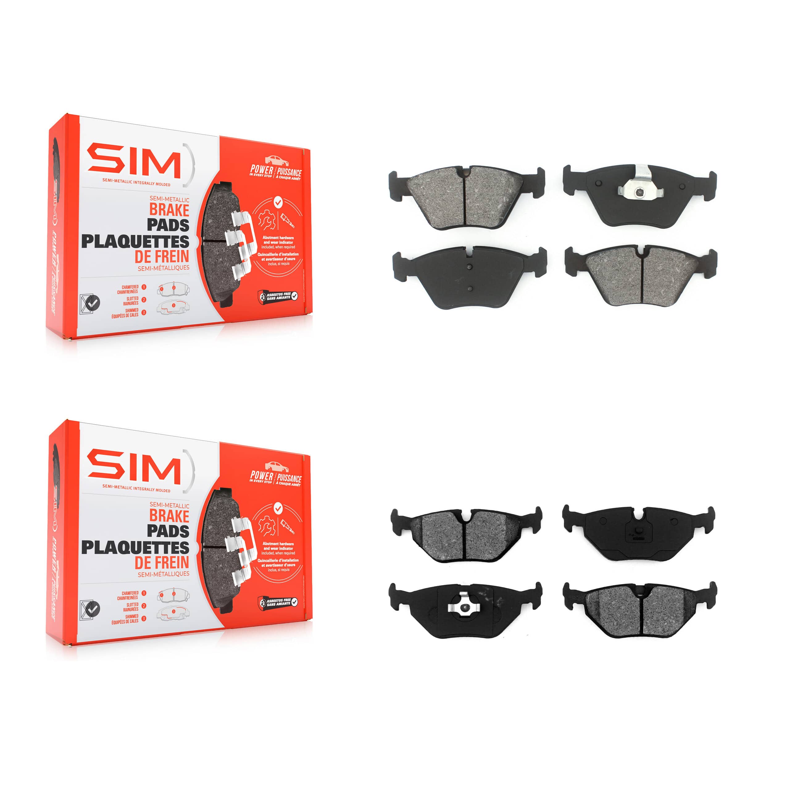 SIM - KSM-100433 - Front and Rear Disc Brake Pad Kits