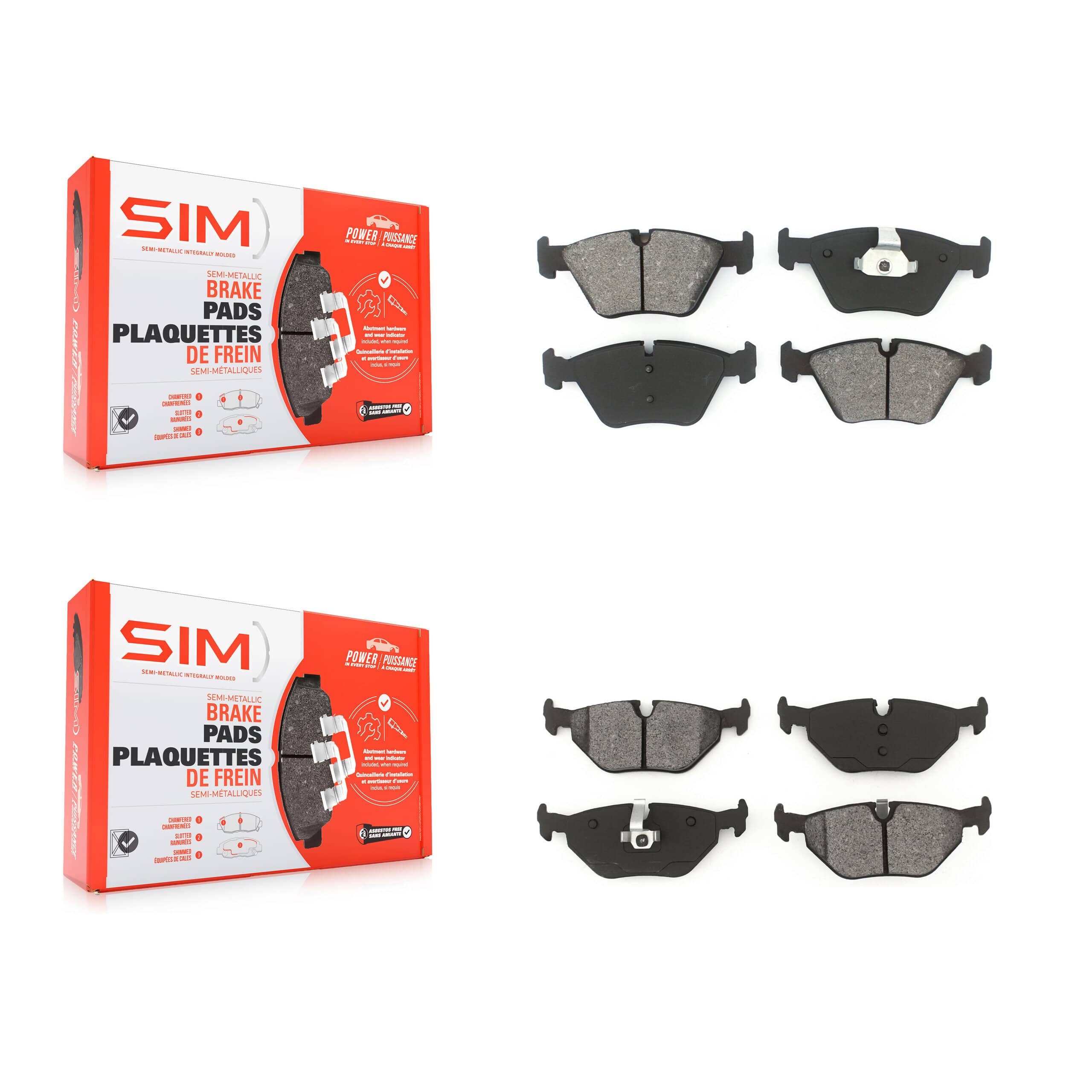 SIM - KSM-100435 - Front and Rear Disc Brake Pad Kits