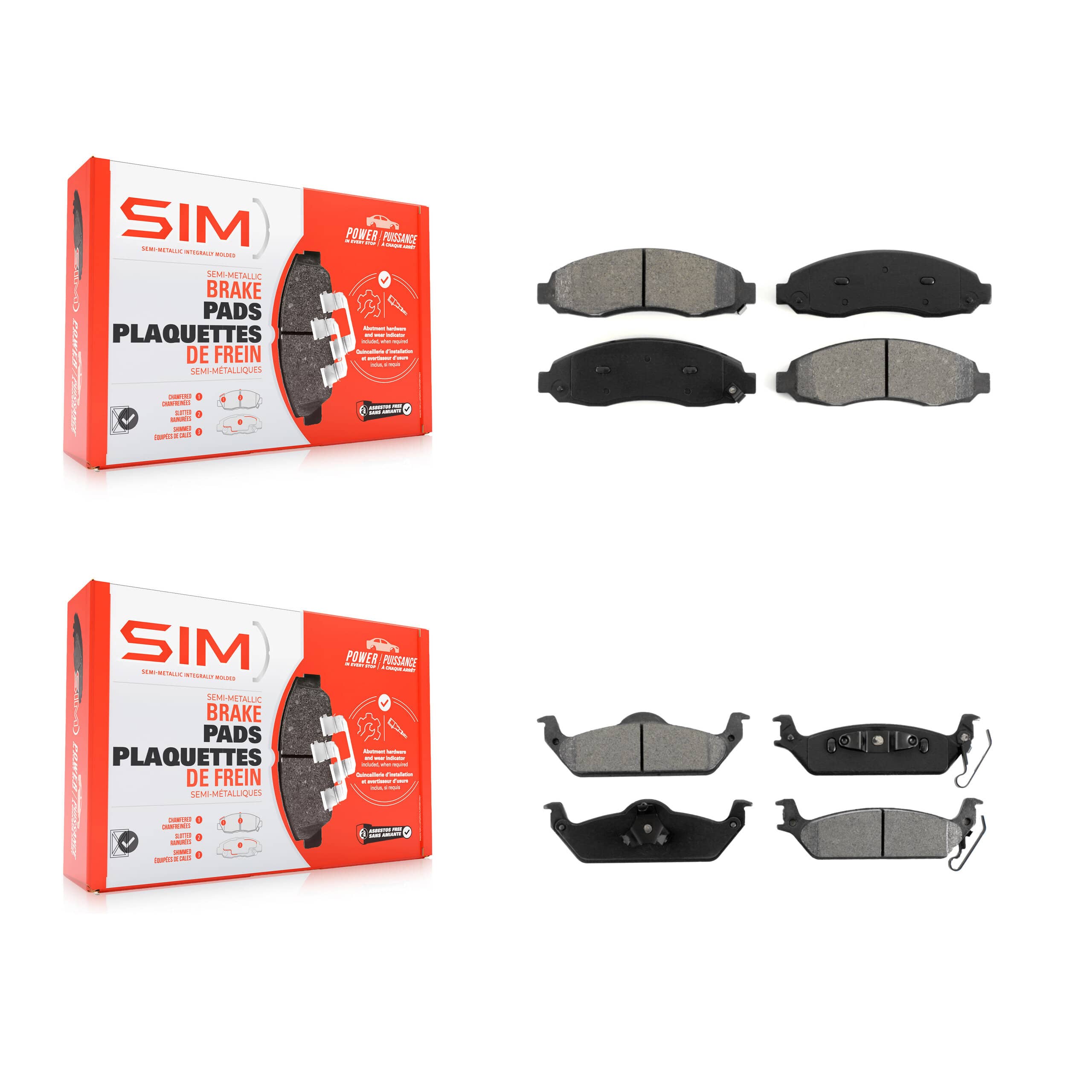SIM - KSM-100441 - Front and Rear Disc Brake Pad Kits