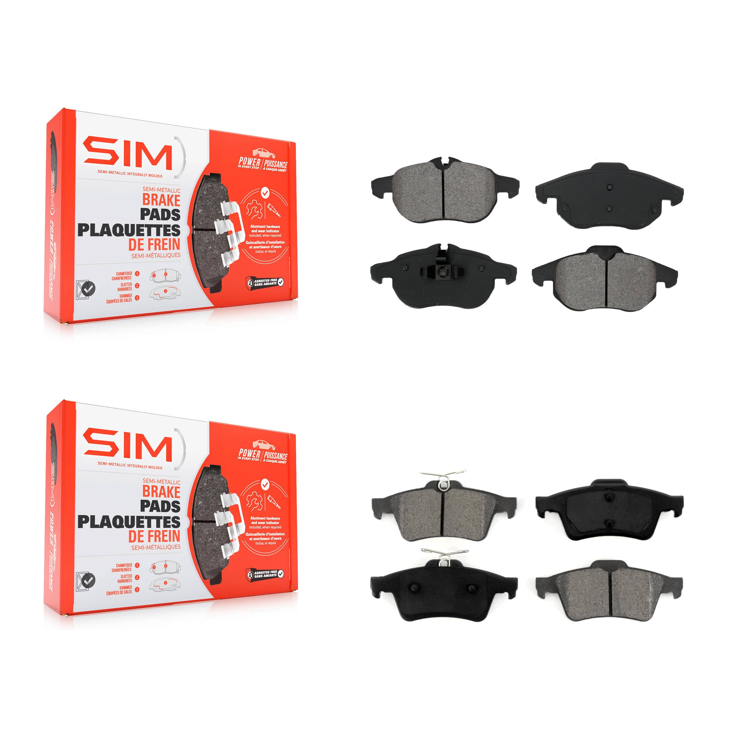 SIM - KSM-100446 - Front and Rear Disc Brake Pad Kits