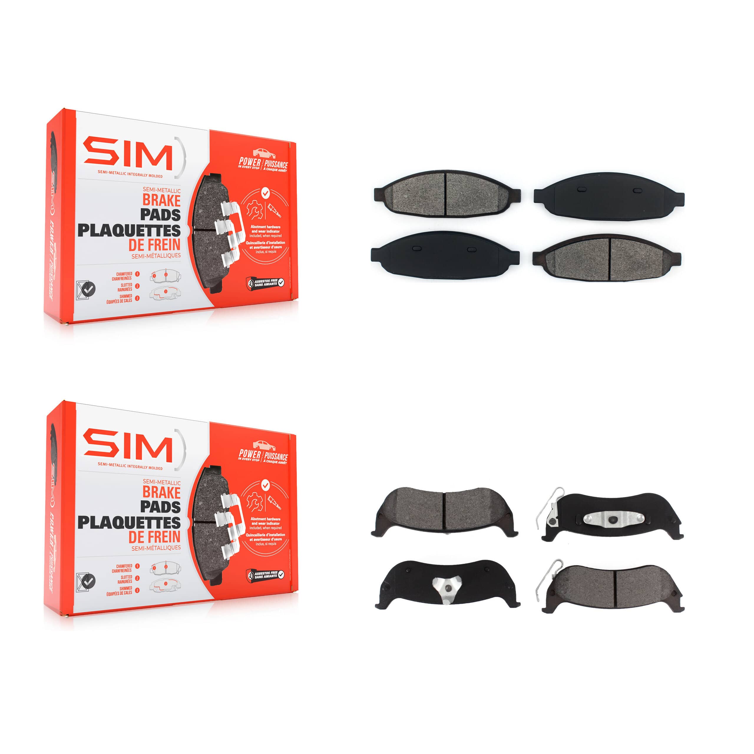 SIM - KSM-100450 - Front and Rear Disc Brake Pad Kits