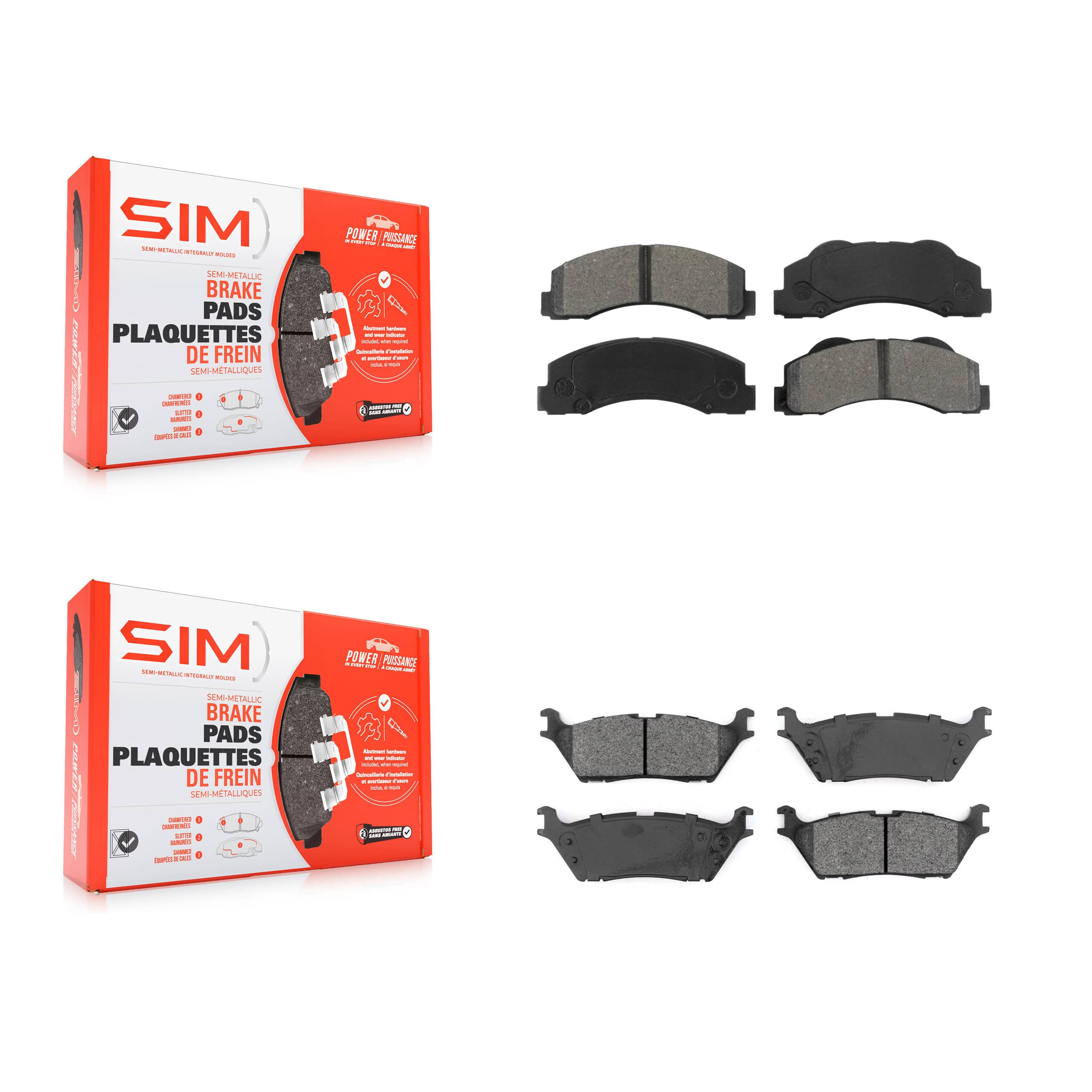 SIM - KSM-100454 - Front and Rear Disc Brake Pad Kits