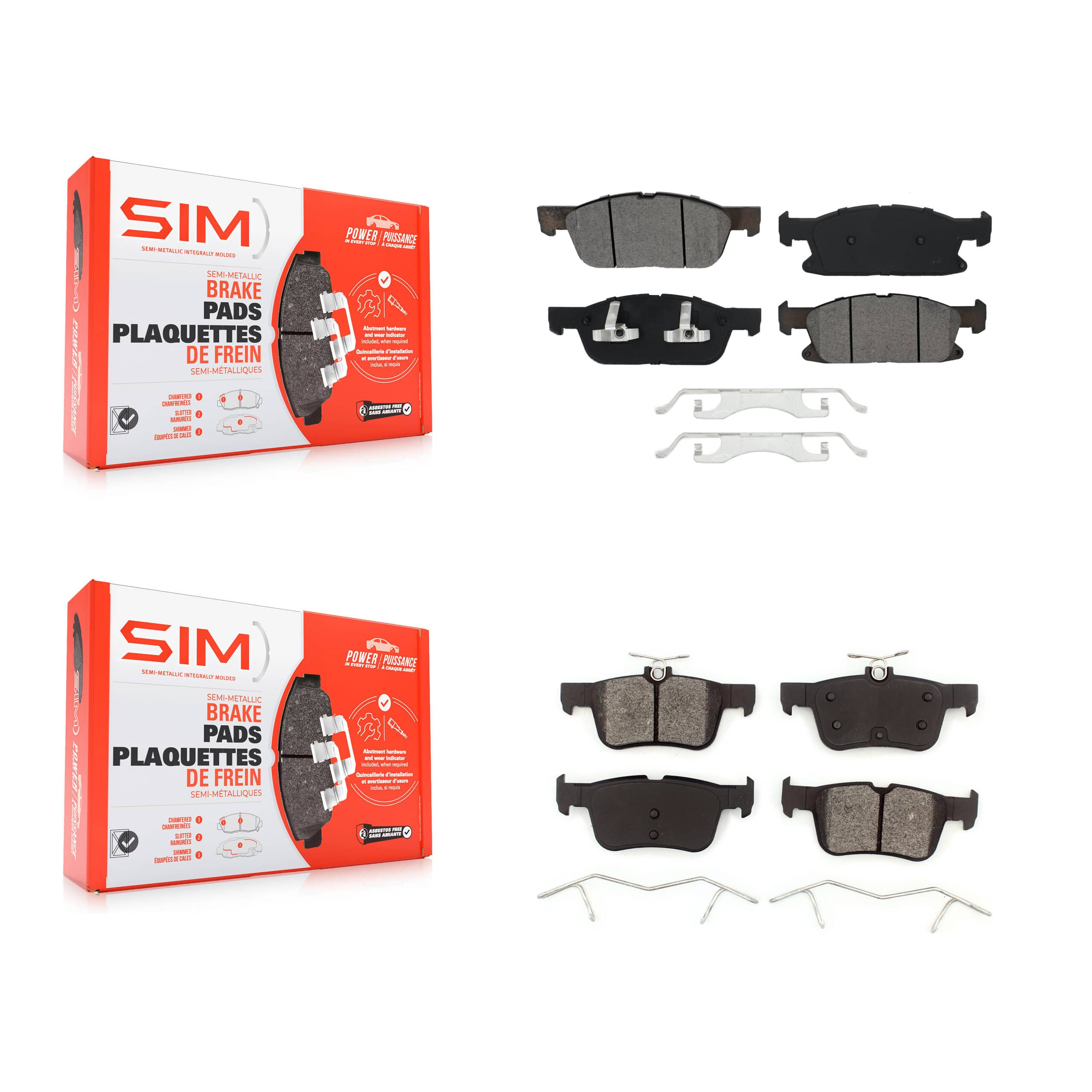 SIM - KSM-100470 - Front and Rear Disc Brake Pad Kits