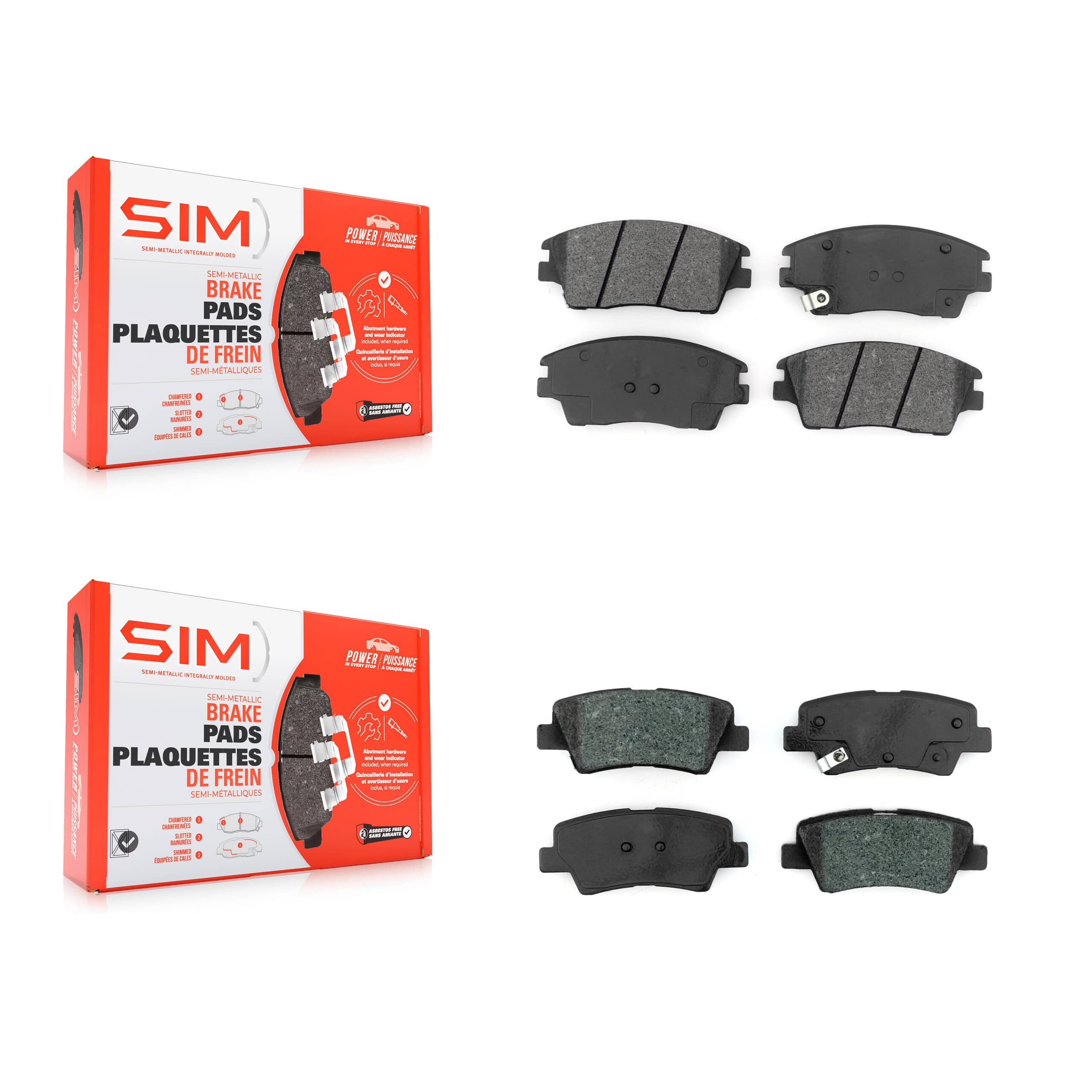 SIM - KSM-100471 - Front and Rear Disc Brake Pad Kits