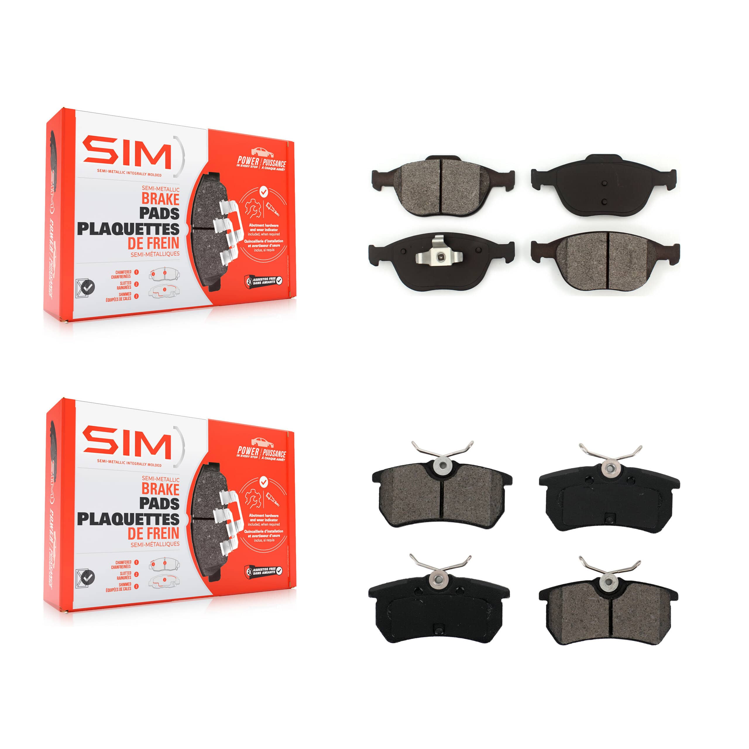 SIM - KSM-100478 - Front and Rear Disc Brake Pad Kits