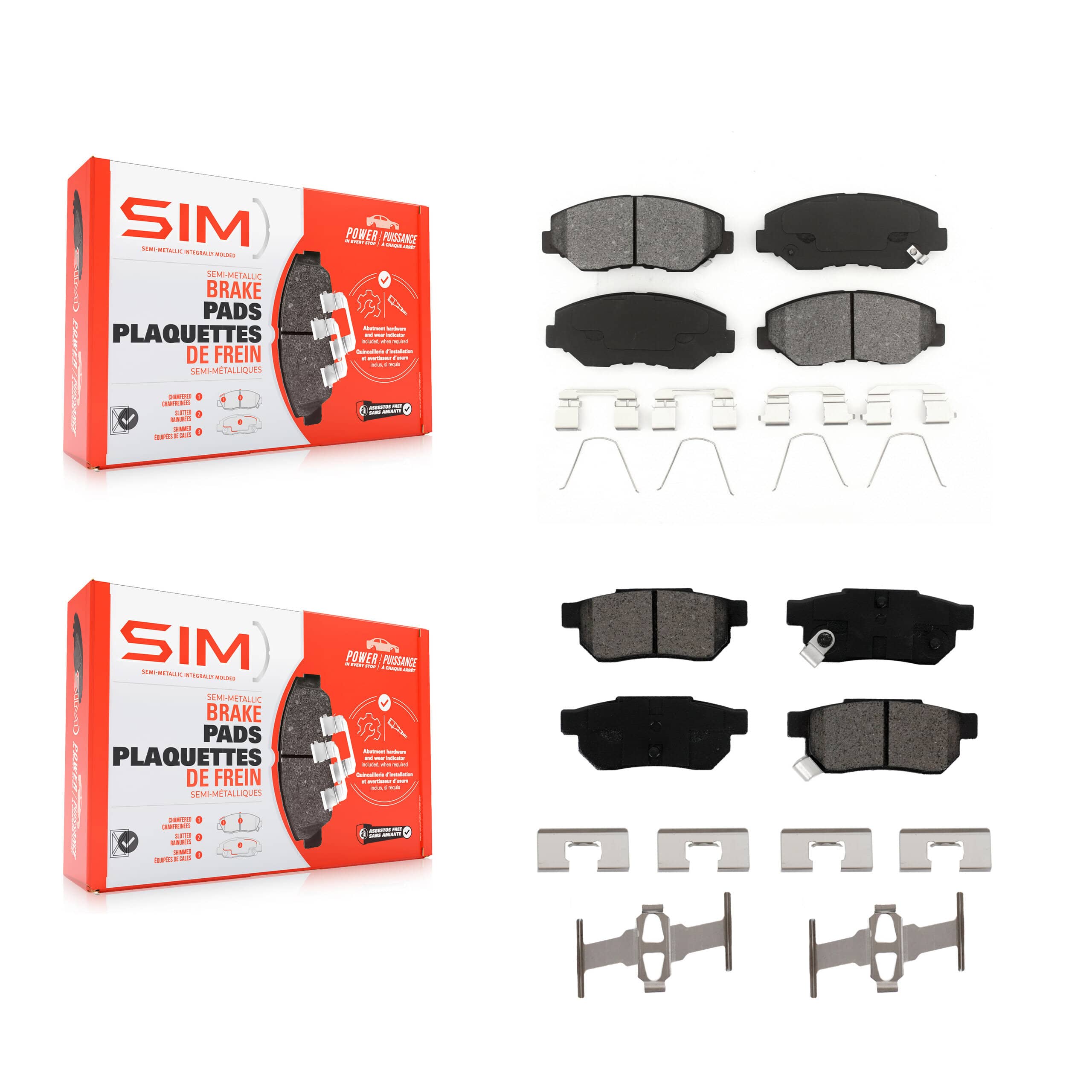 SIM - KSM-100484 - Front and Rear Disc Brake Pad Kits