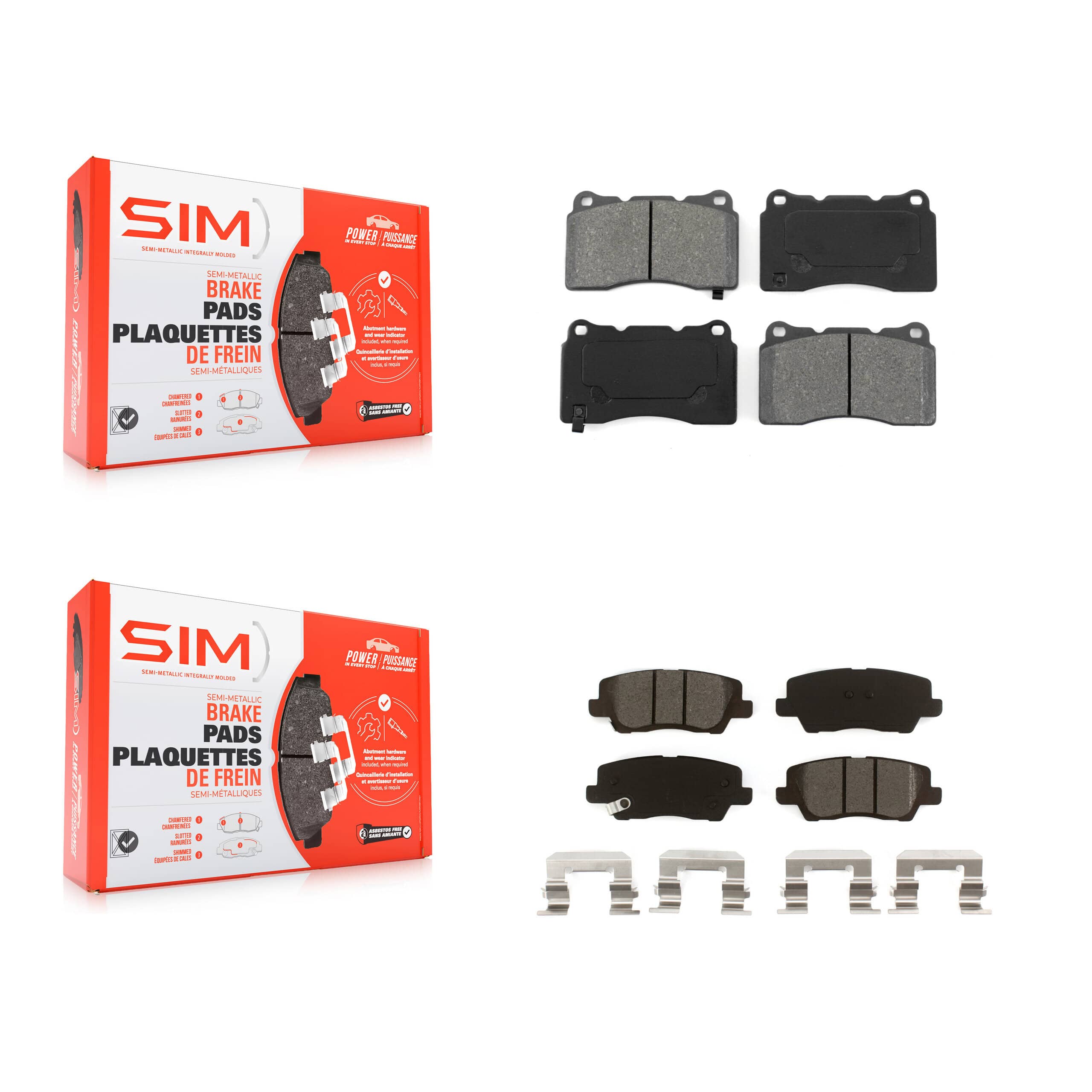 SIM - KSM-100486 - Front and Rear Disc Brake Pad Kits