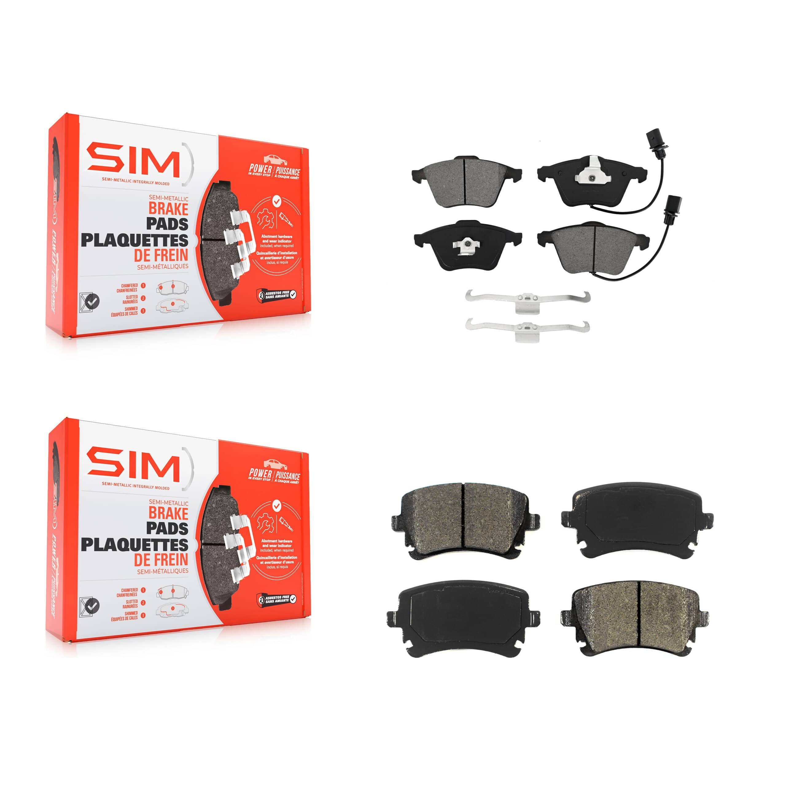 SIM - KSM-100489 - Front and Rear Disc Brake Pad Kits