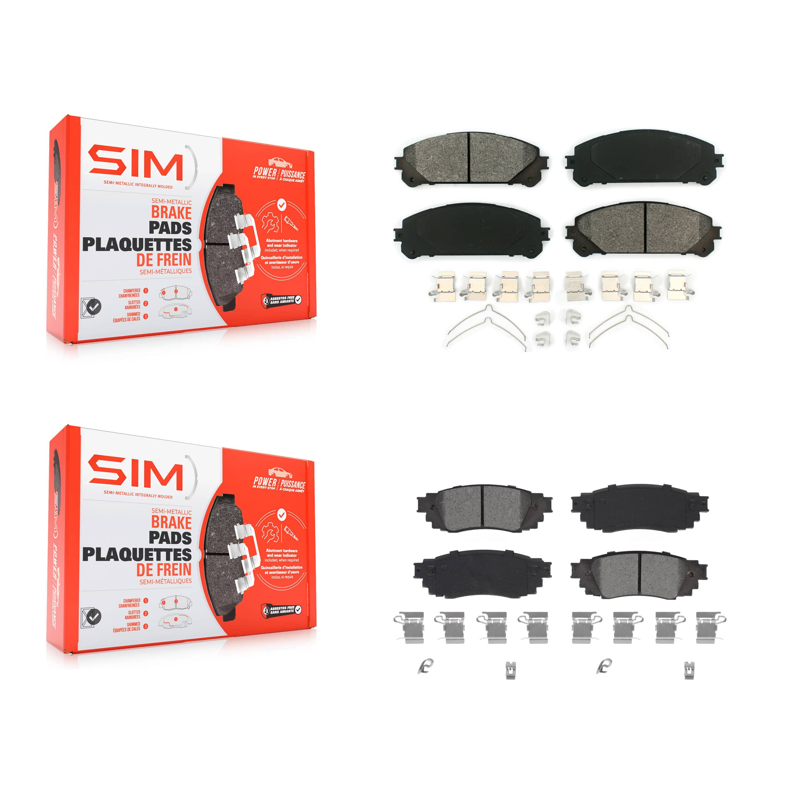 SIM - KSM-100497 - Front and Rear Disc Brake Pad Kits