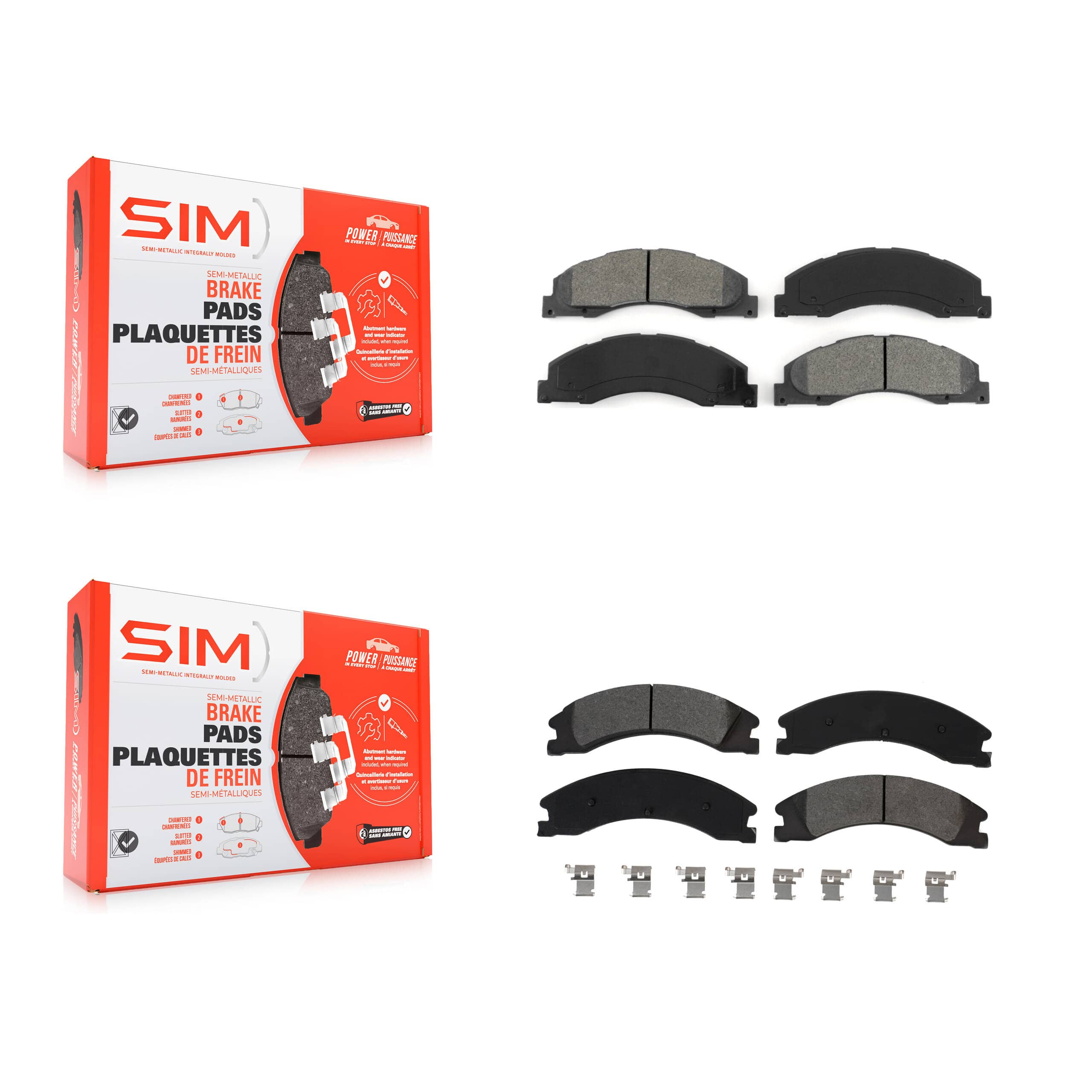 SIM - KSM-100498 - Front and Rear Disc Brake Pad Kits