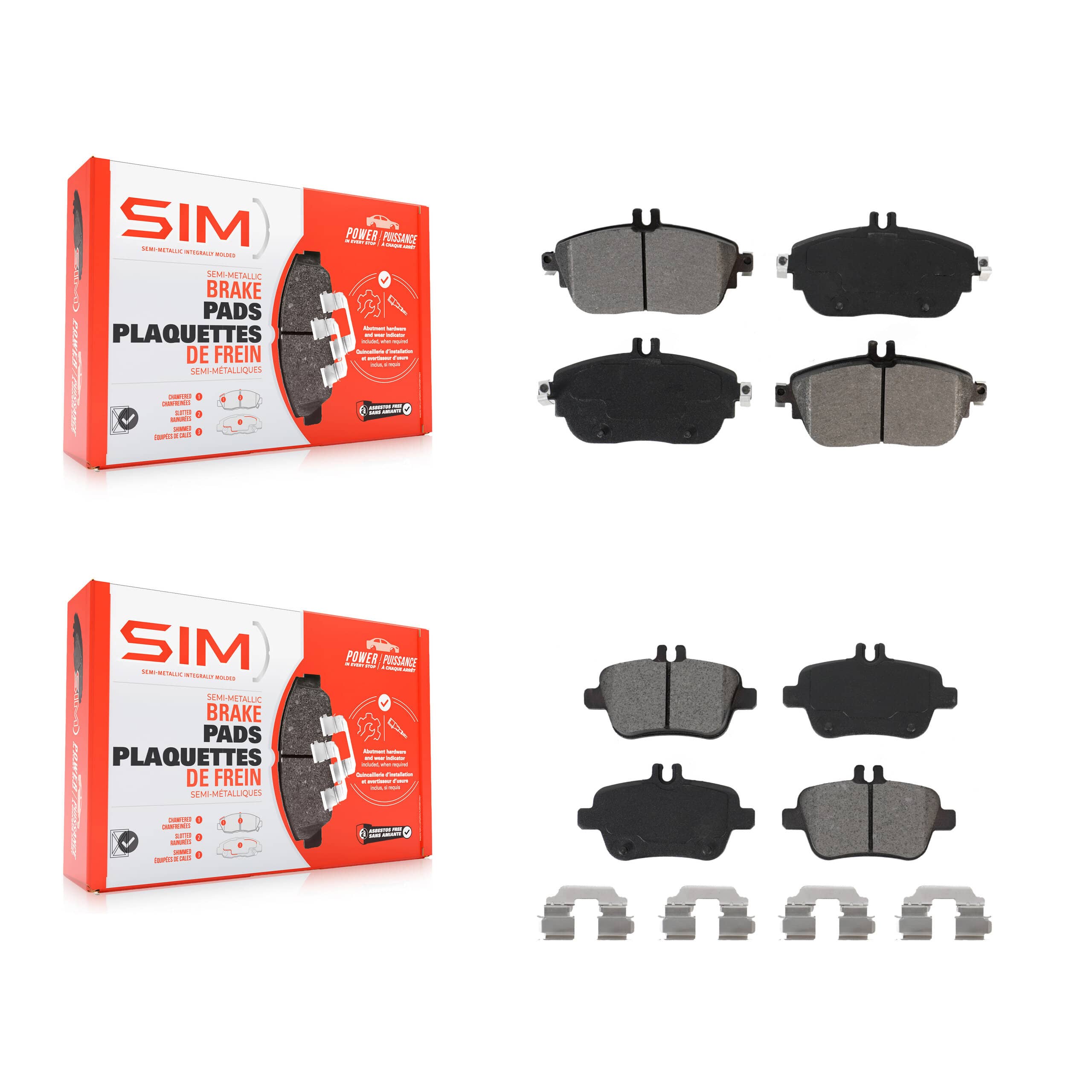 SIM - KSM-100512 - Front and Rear Disc Brake Pad Kits