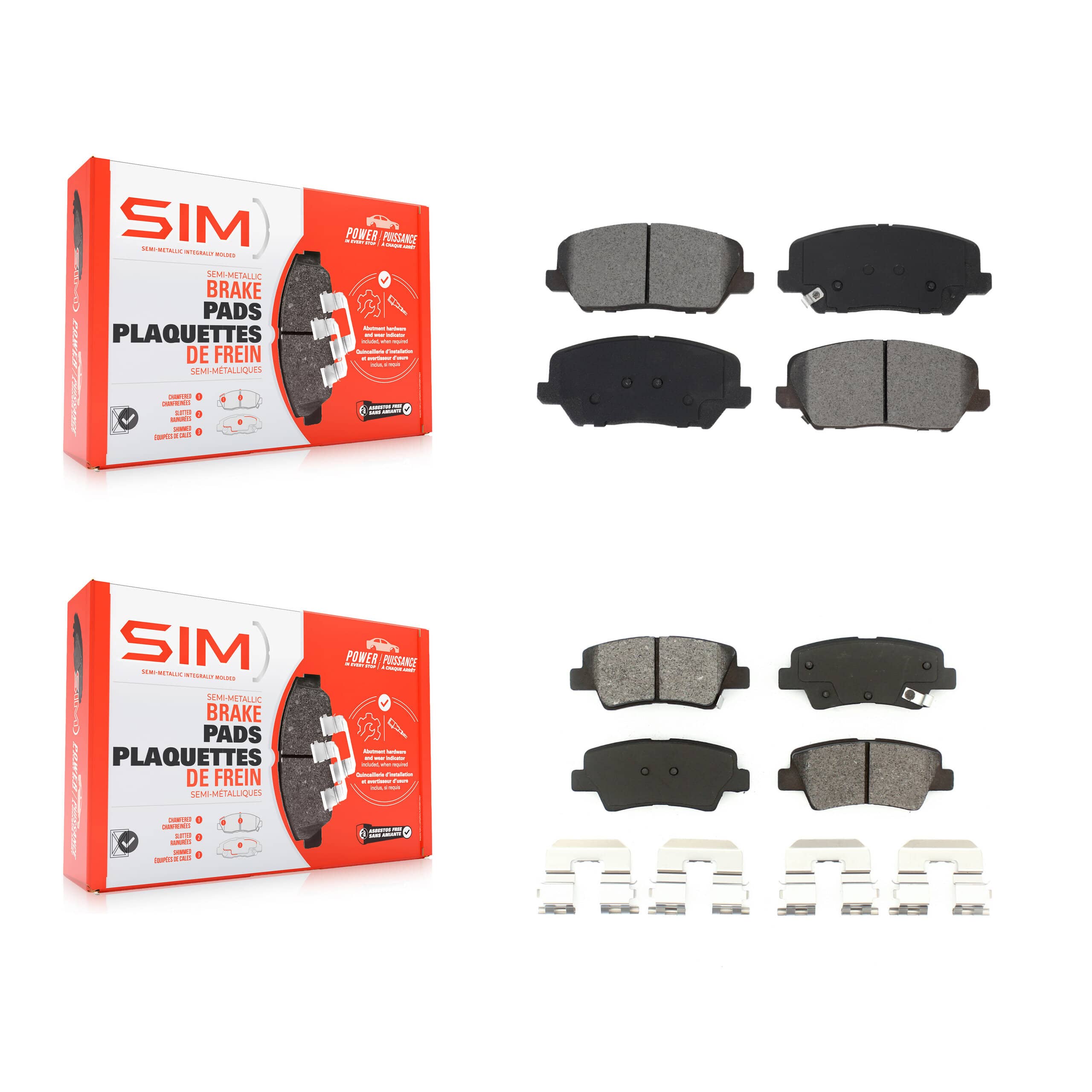 SIM - KSM-100522 - Front and Rear Disc Brake Pad Kits