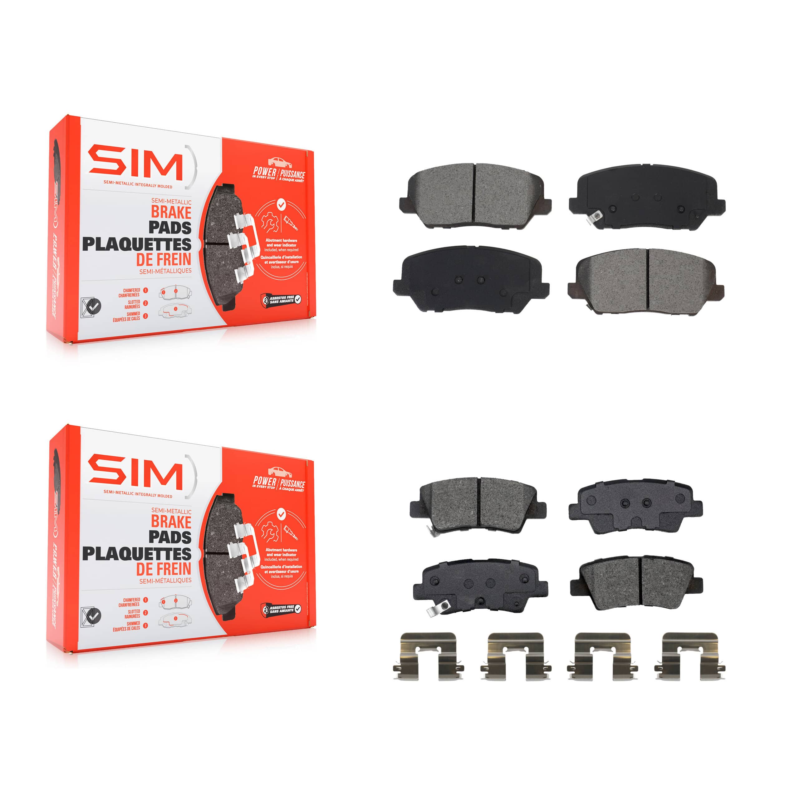 SIM - KSM-100523 - Front and Rear Disc Brake Pad Kits