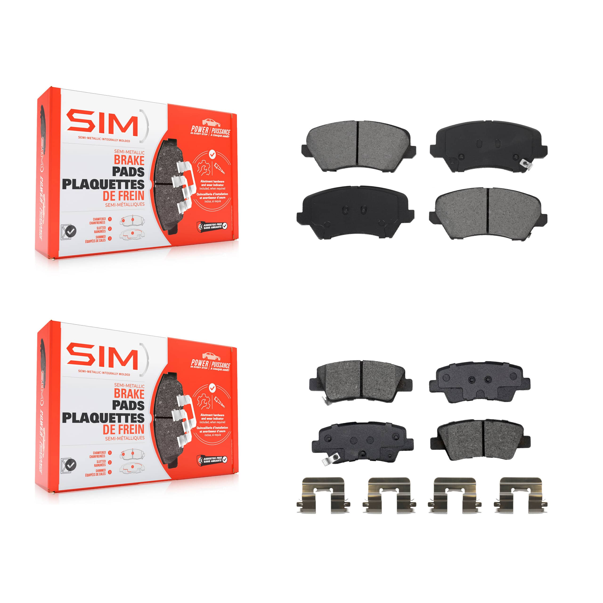 SIM - KSM-100525 - Front and Rear Disc Brake Pad Kits