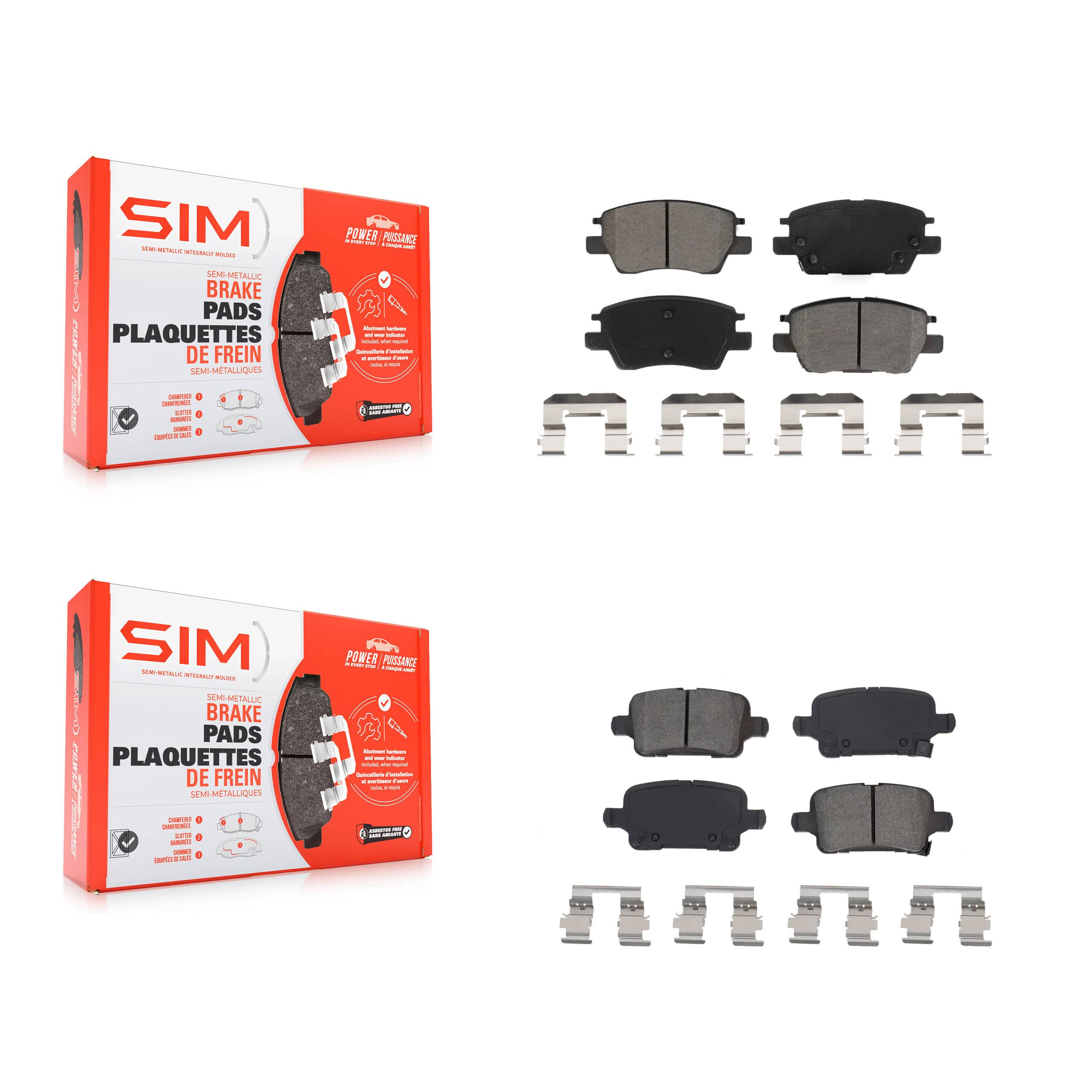 SIM - KSM-100526 - Front and Rear Disc Brake Pad Kits