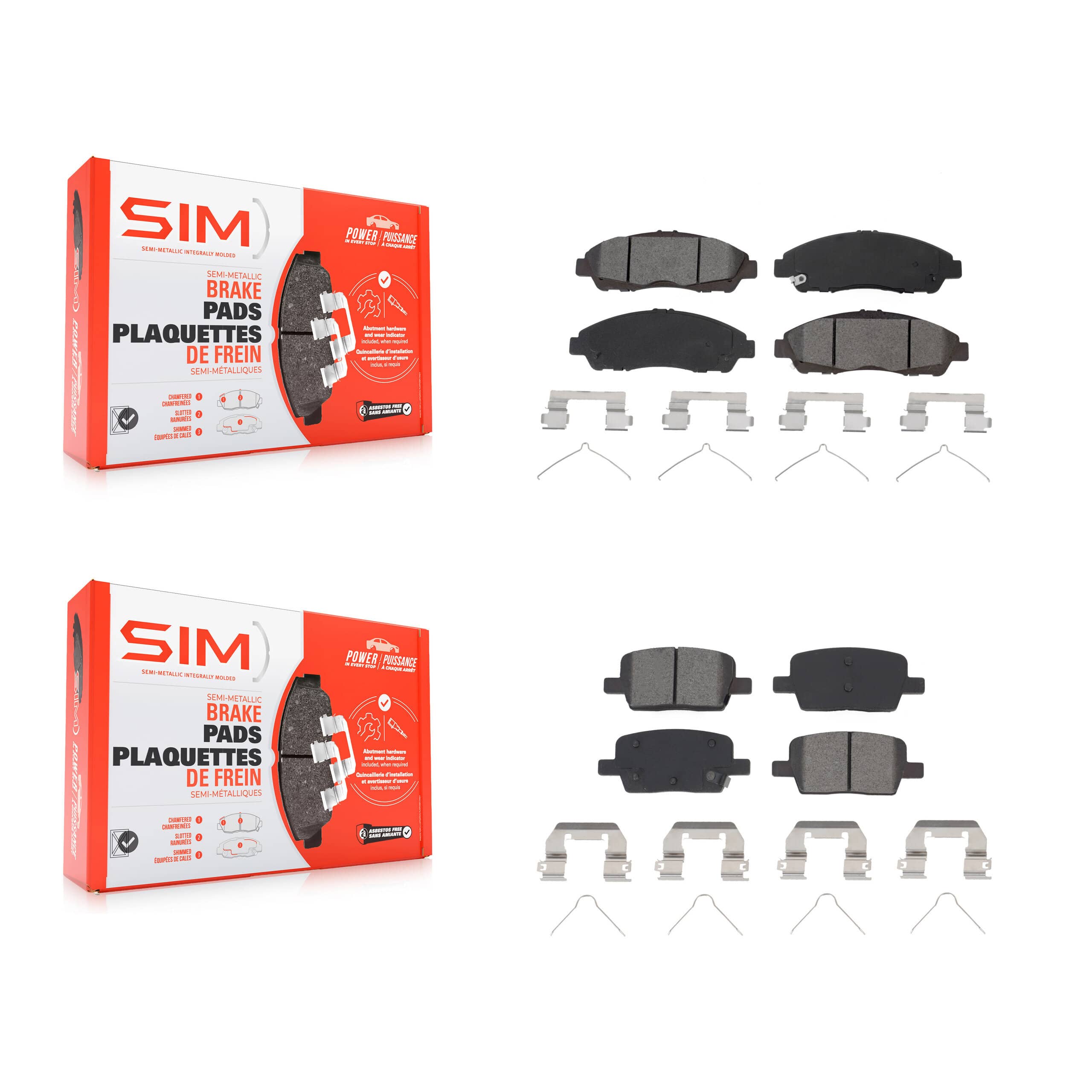 SIM - KSM-100530 - Front and Rear Disc Brake Pad Kits