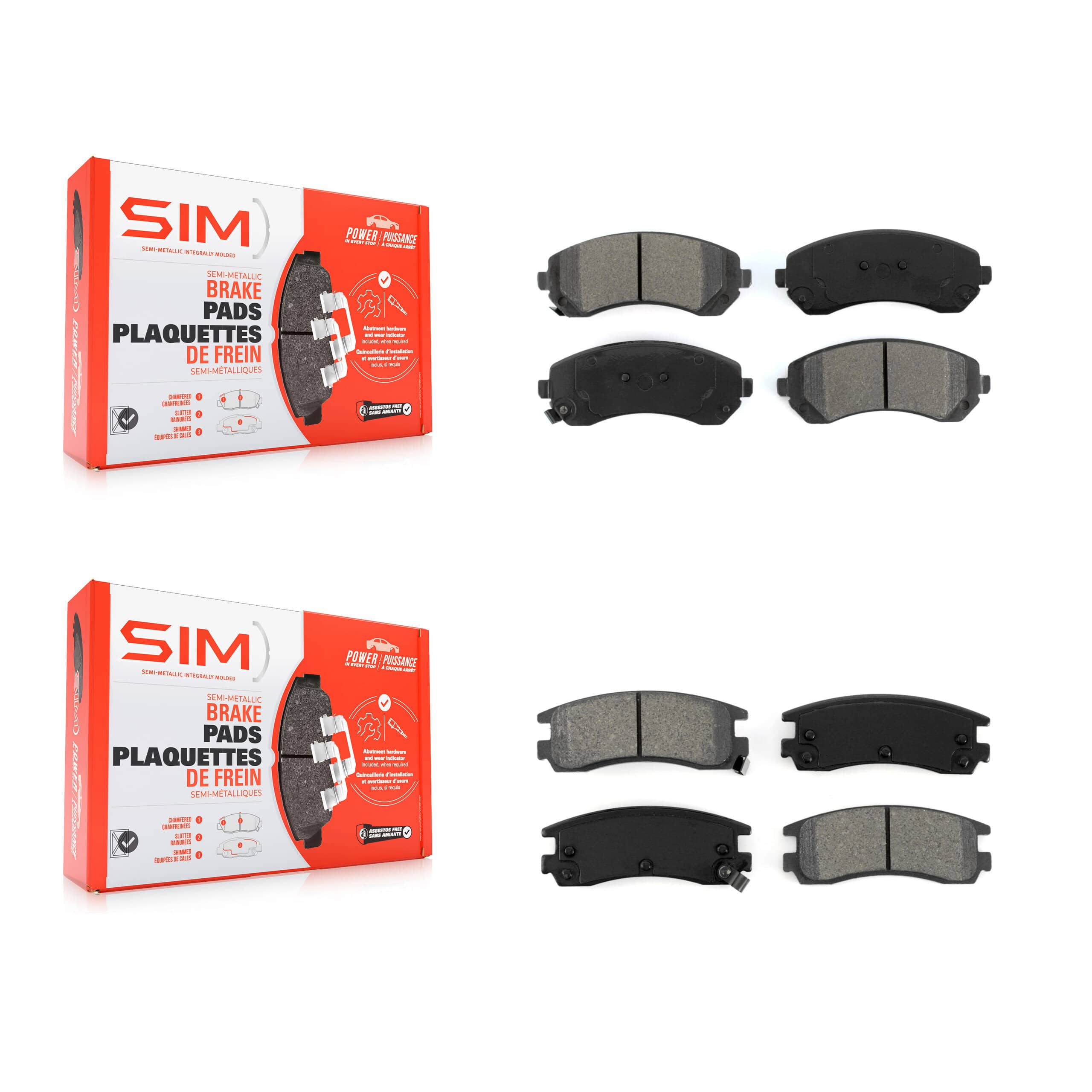 SIM - KSM-100538 - Front and Rear Disc Brake Pad Kits