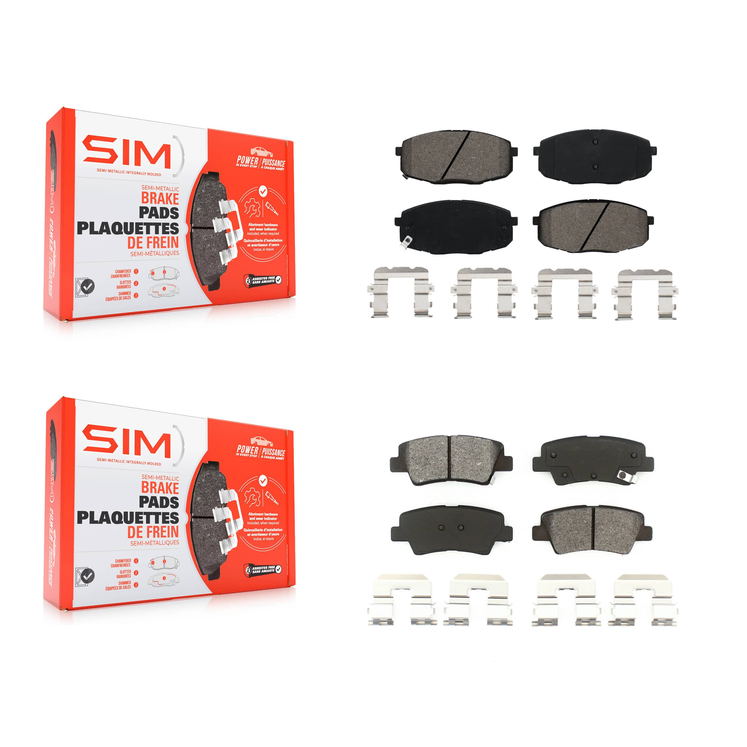 SIM - KSM-100551 - Front and Rear Disc Brake Pad Kits