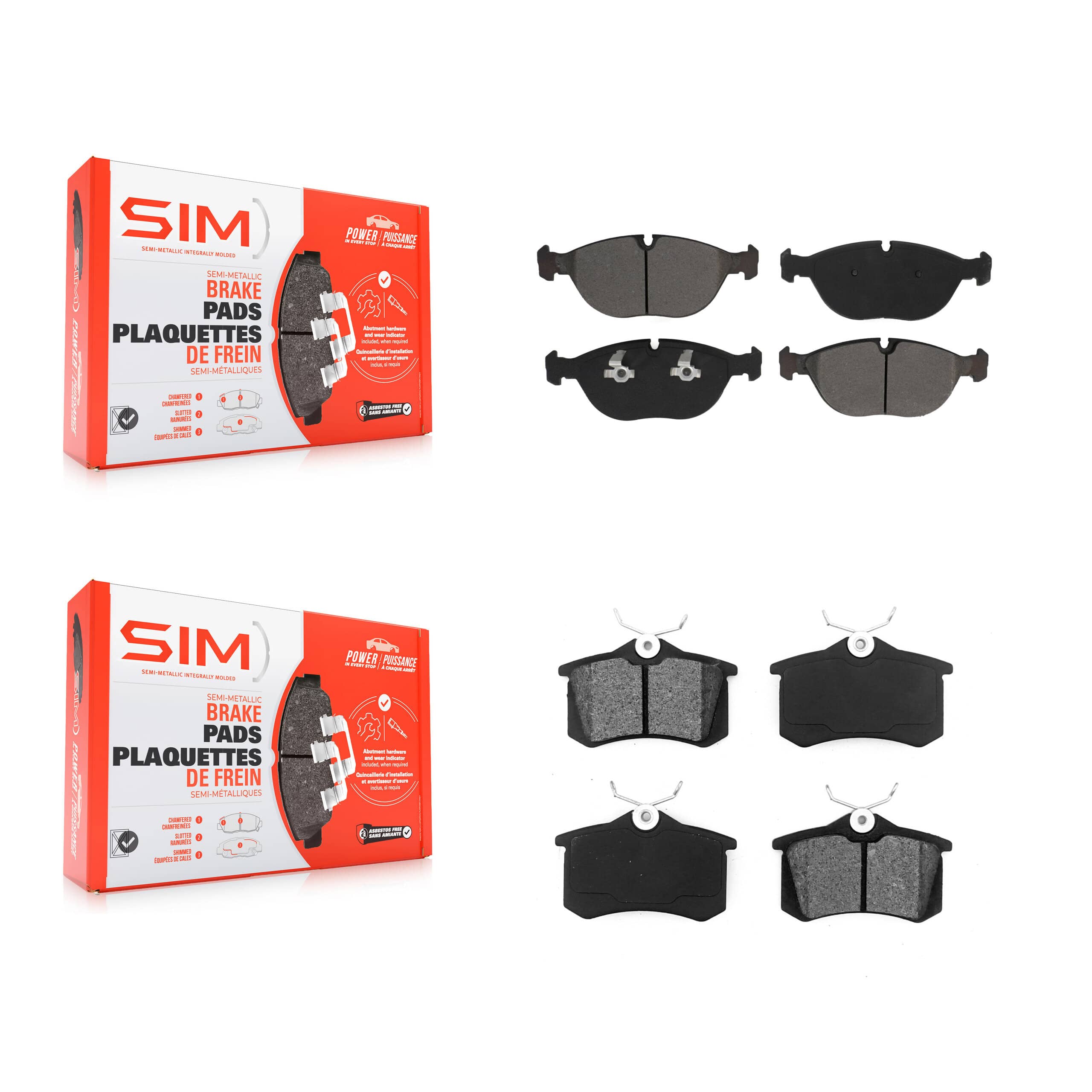 SIM - KSM-100554 - Front and Rear Disc Brake Pad Kits