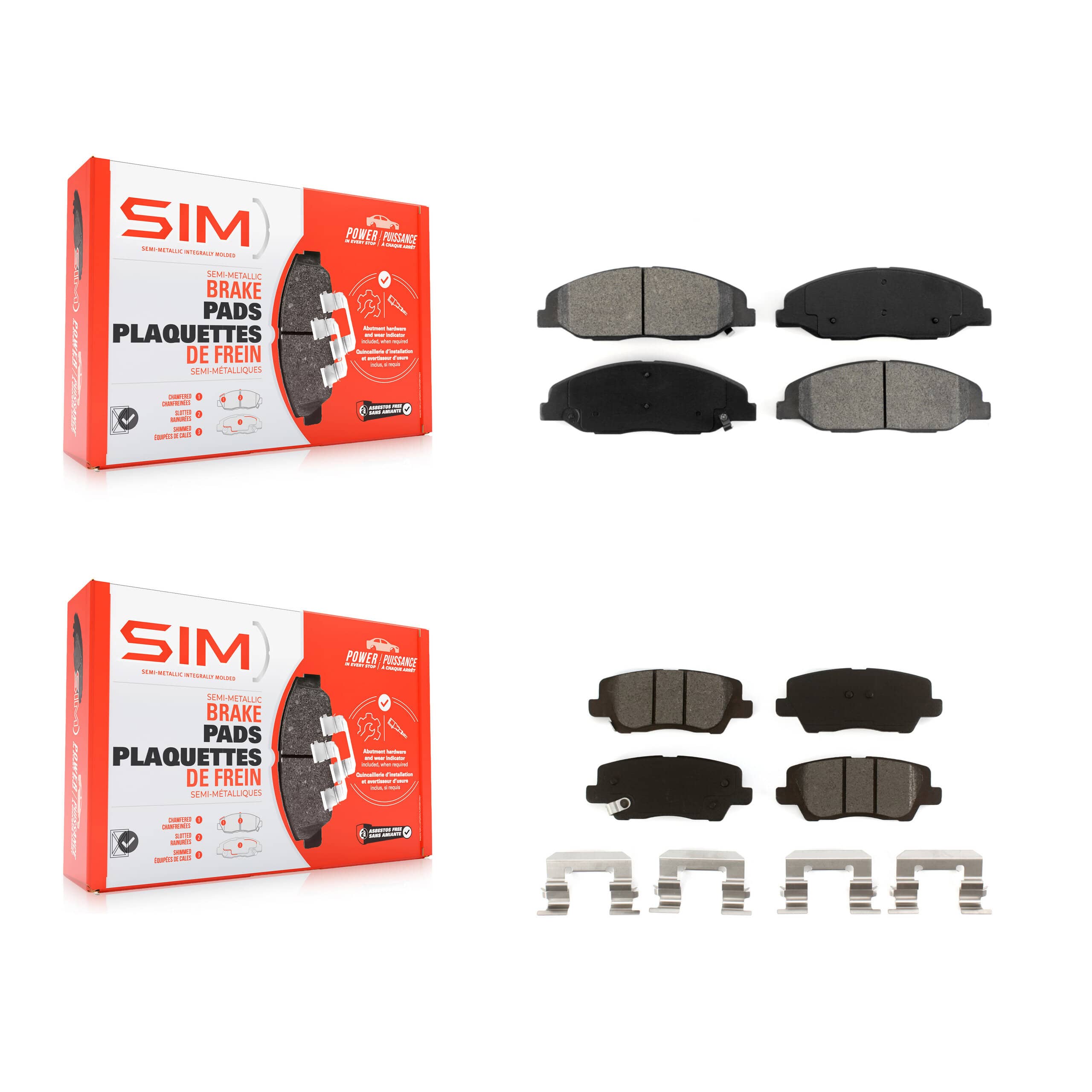SIM - KSM-100556 - Front and Rear Disc Brake Pad Kits